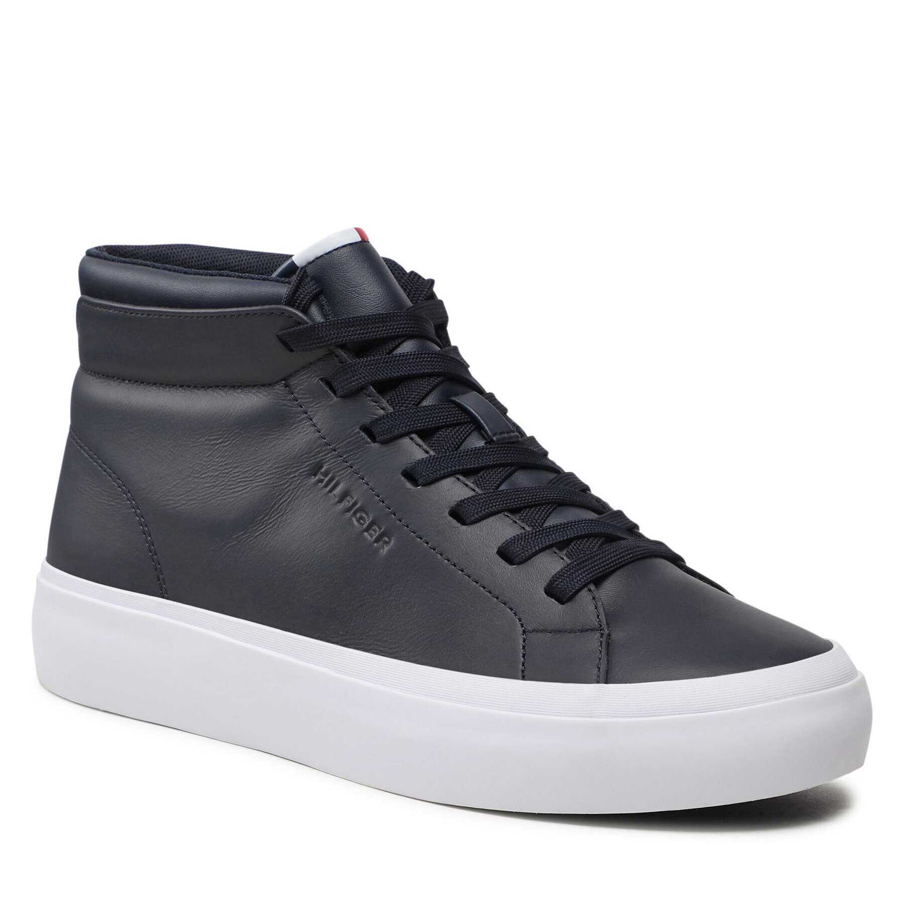 Tommy Hilfiger Sportcipő Prep Vulc High Leather FM0FM04172 Sötétkék - Pepit.hu