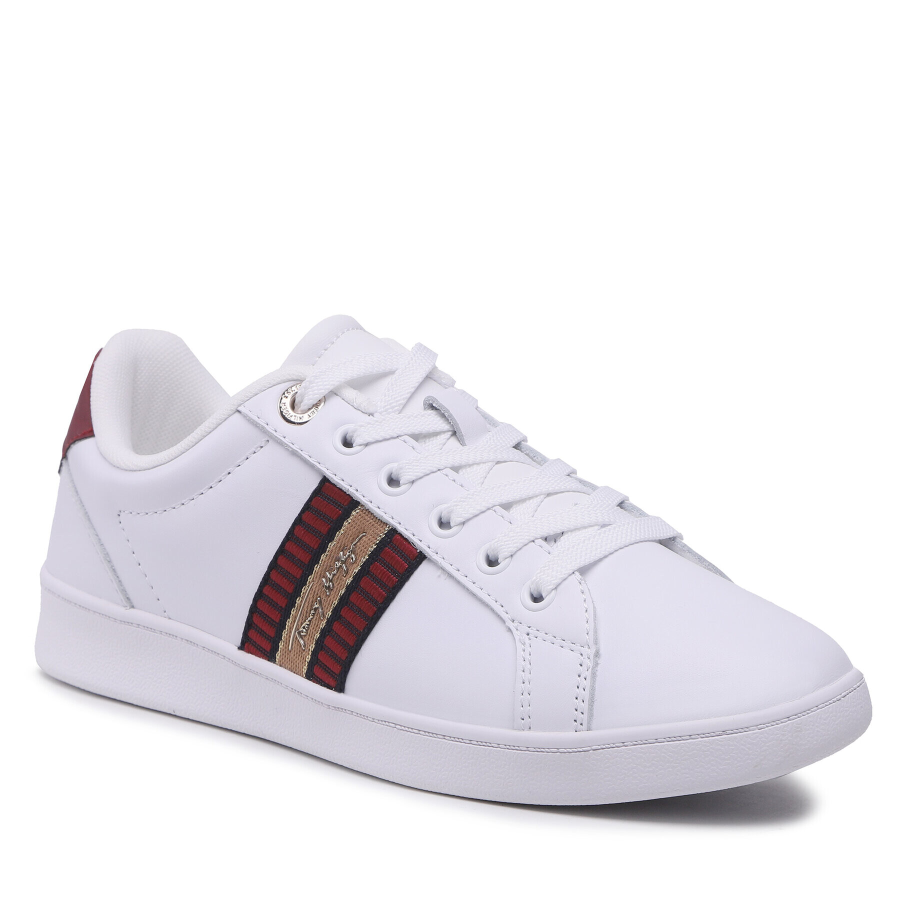 Tommy Hilfiger Sportcipő Signature Webbing Court Sneaker FW0FW06803 Fehér - Pepit.hu