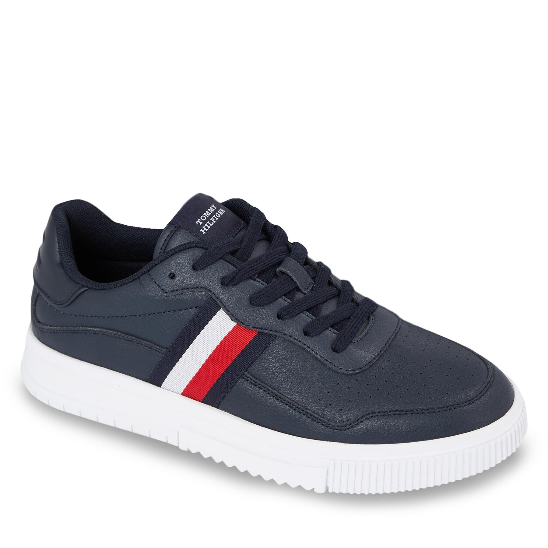 Tommy Hilfiger Sportcipők Supercup Leather Stripes FM0FM04824 Sötétkék - Pepit.hu