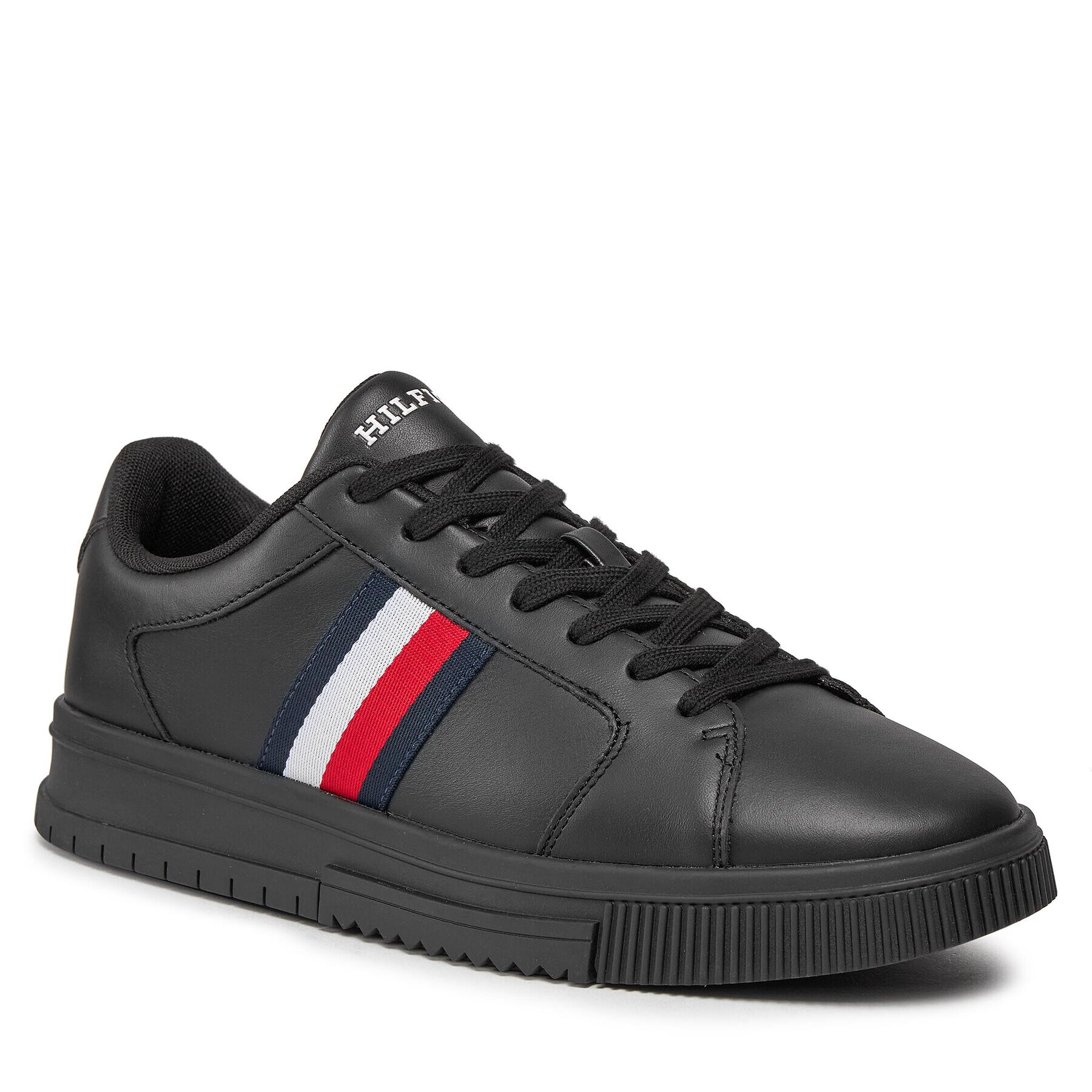 Tommy Hilfiger Sportcipők Supercup Lth Stripes Ess FM0FM04895 Fekete - Pepit.hu