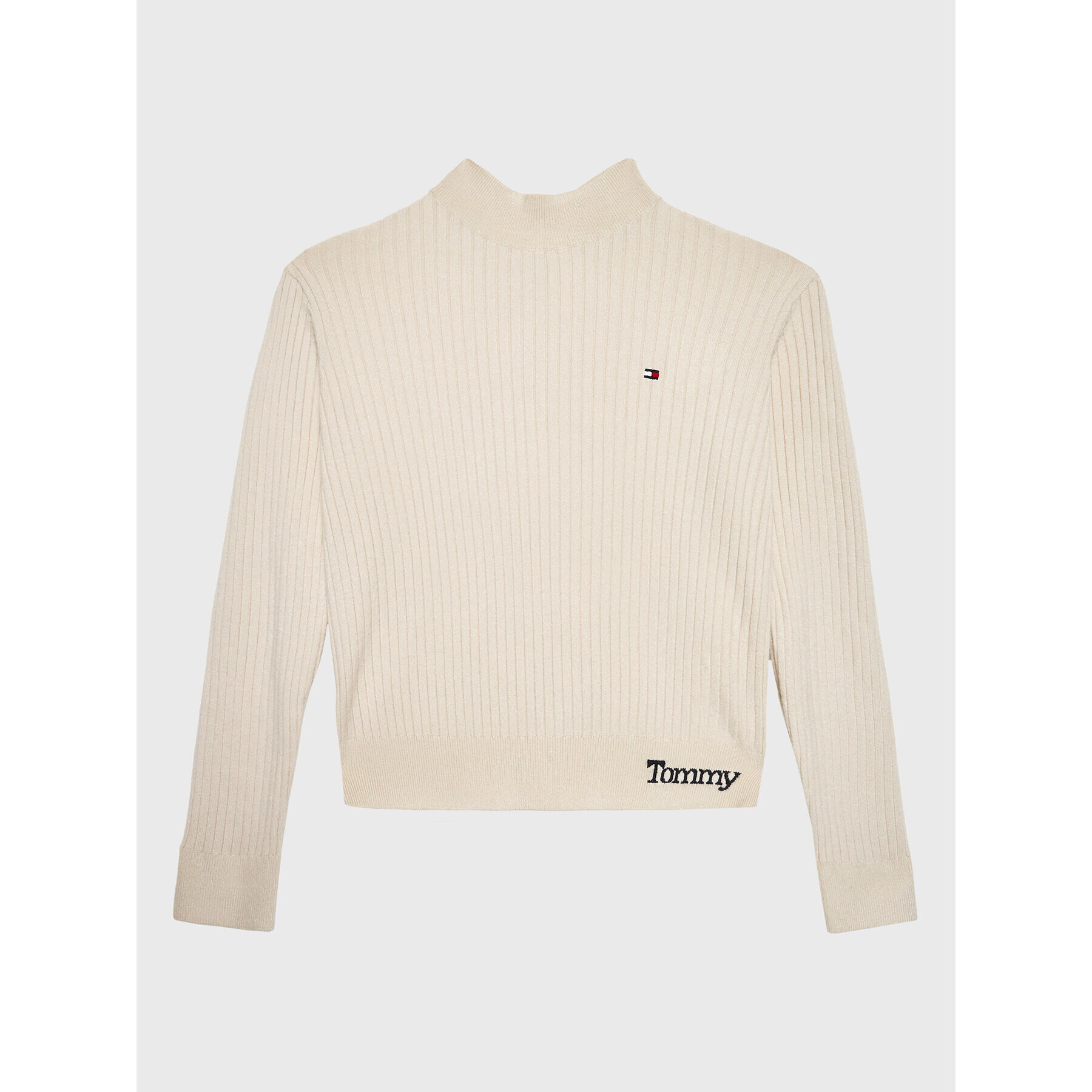 Tommy Hilfiger Sweater Comfy Rib Essentail KG0KG07075 D Bézs Slim Fit - Pepit.hu