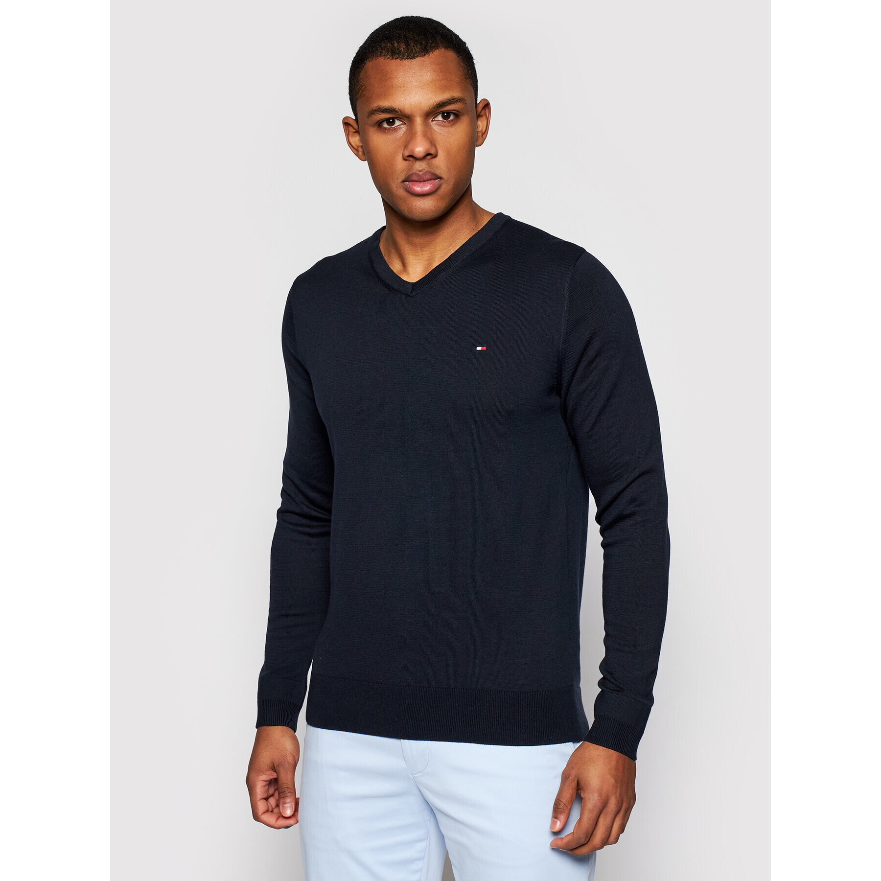 Tommy Hilfiger Sweater MW0MW04979 Sötétkék Regular Fit - Pepit.hu