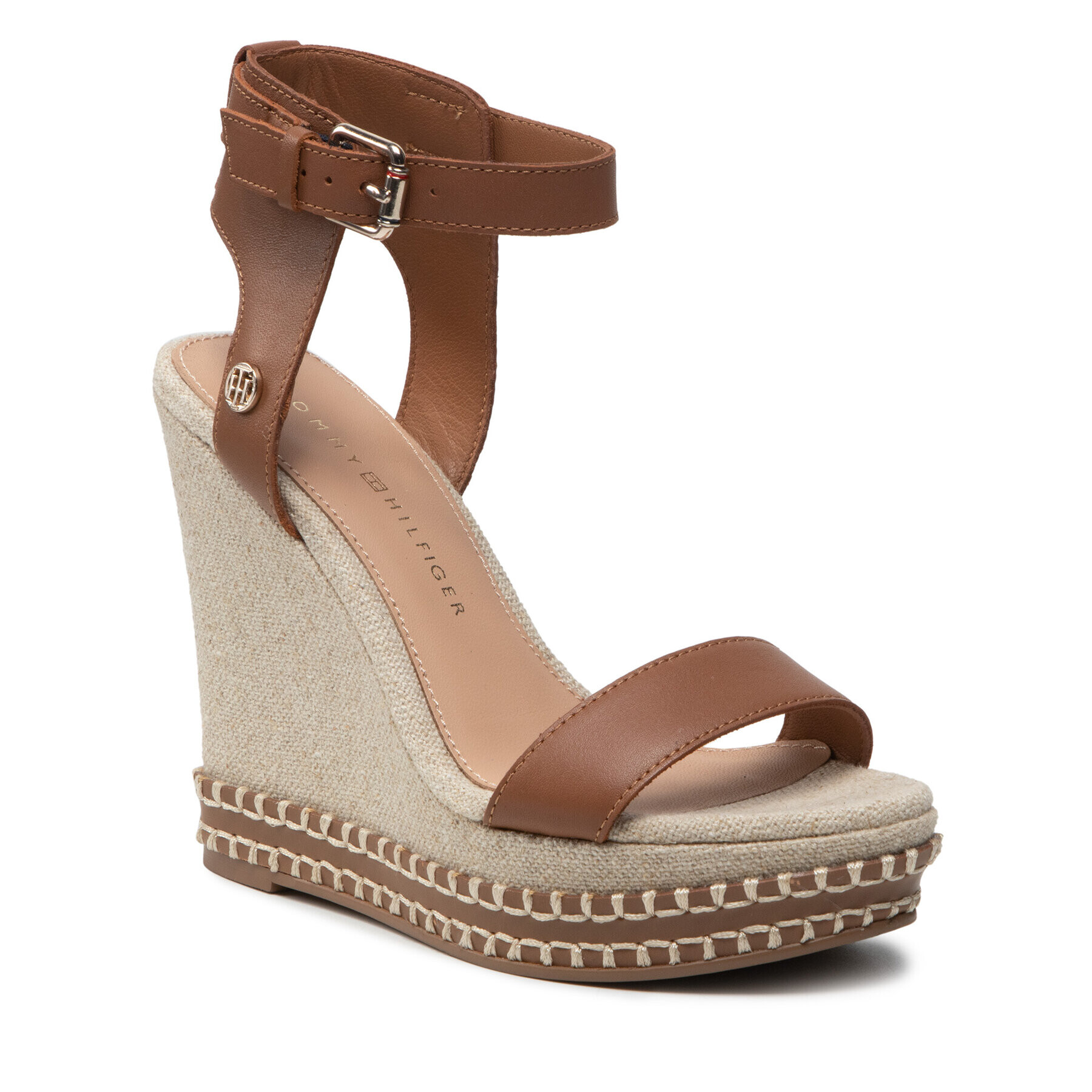 Tommy Hilfiger Szandál Elevated Signature Wedge Sandal FW0FW06296 Barna - Pepit.hu