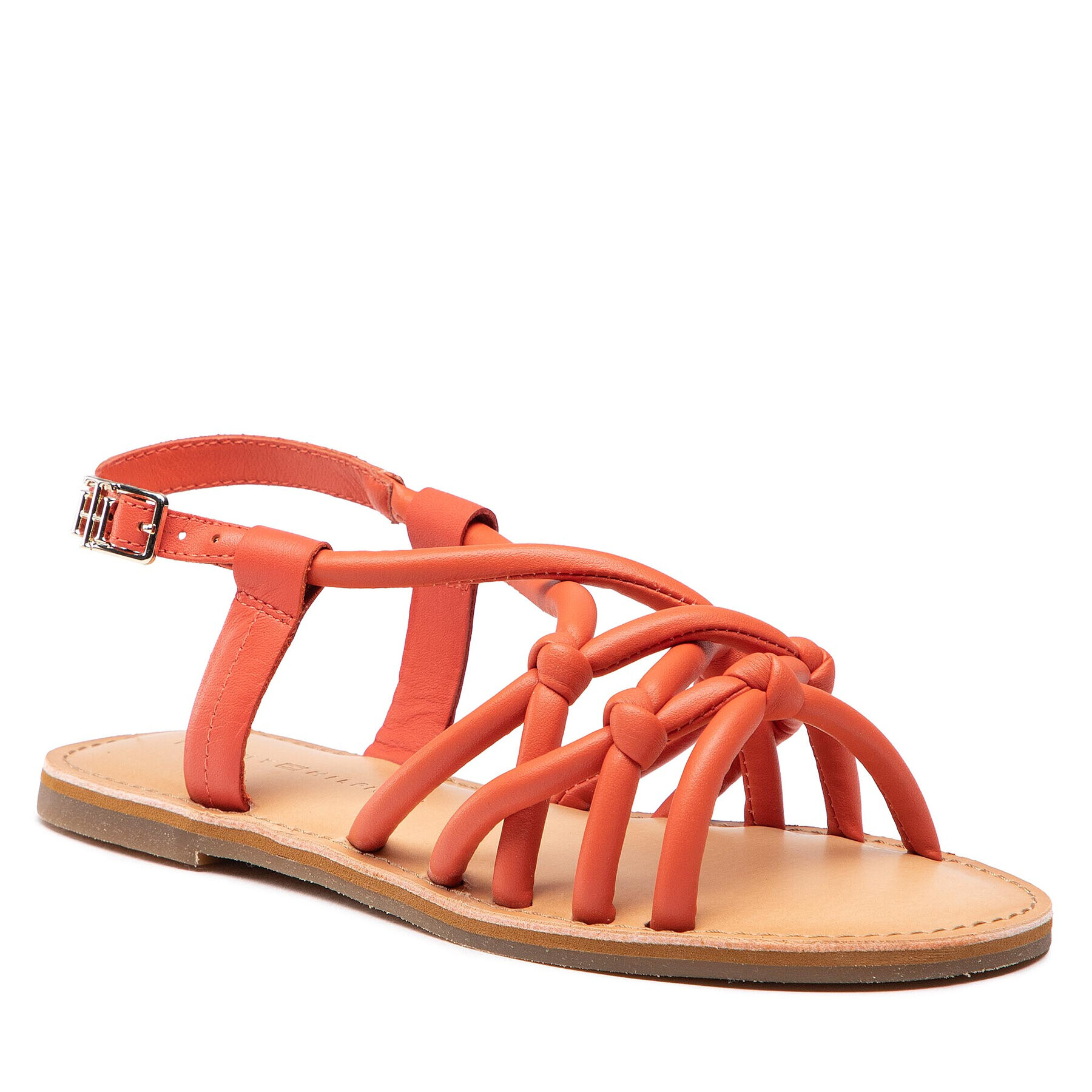 Tommy Hilfiger Szandál Flat Strappy Sandal FW0FW06668 Piros - Pepit.hu