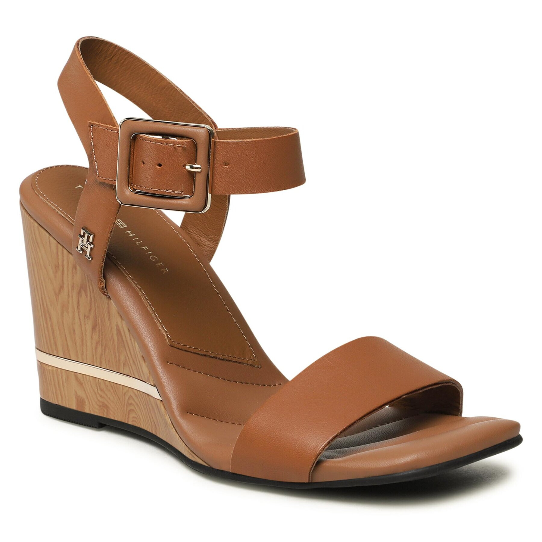 Tommy Hilfiger Szandál Hardware Wedge Sandal FW0FW07074 Barna - Pepit.hu