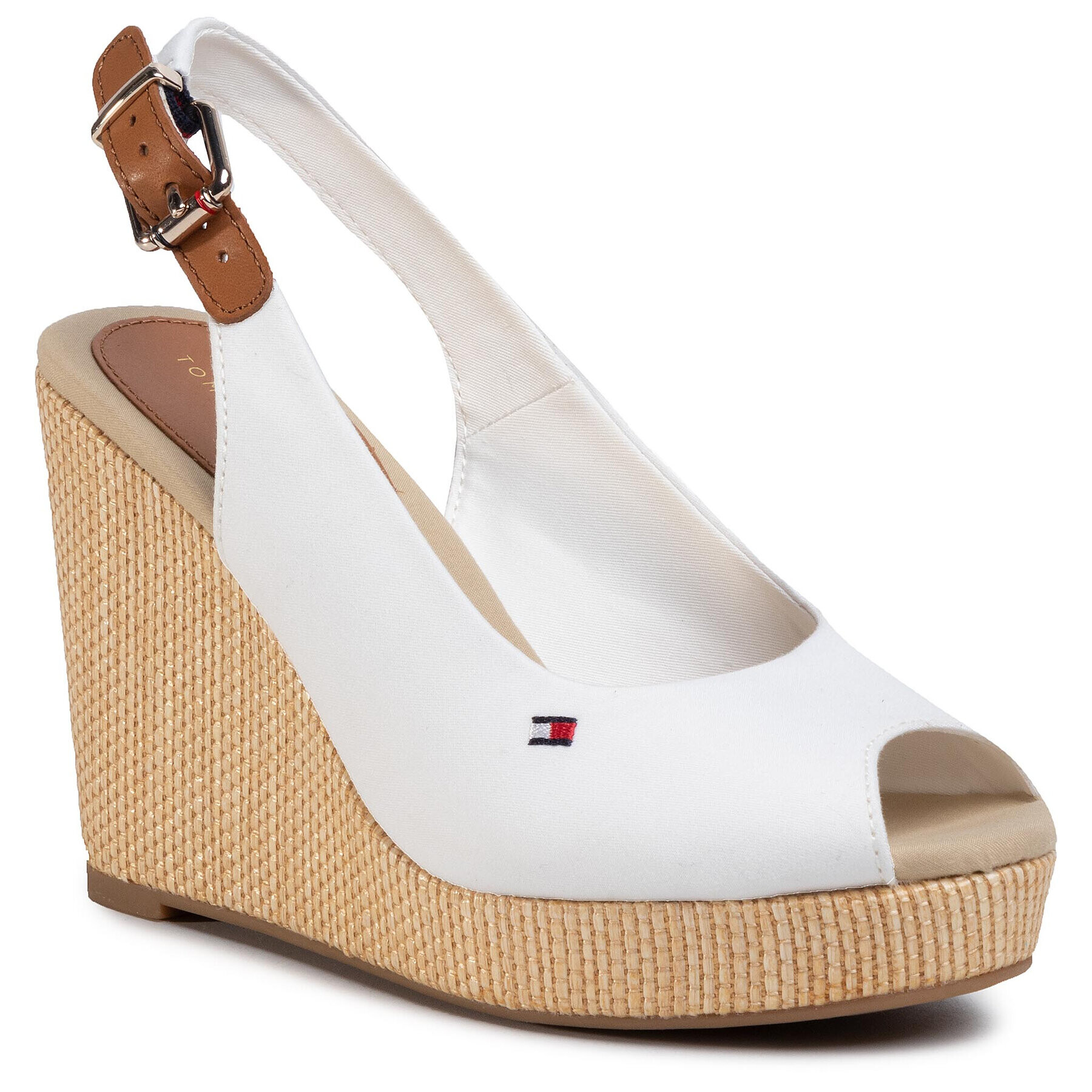 Tommy Hilfiger Espadrilles Iconic Elena Sling Back Wedge FW0FW04789 Ekru - Pepit.hu