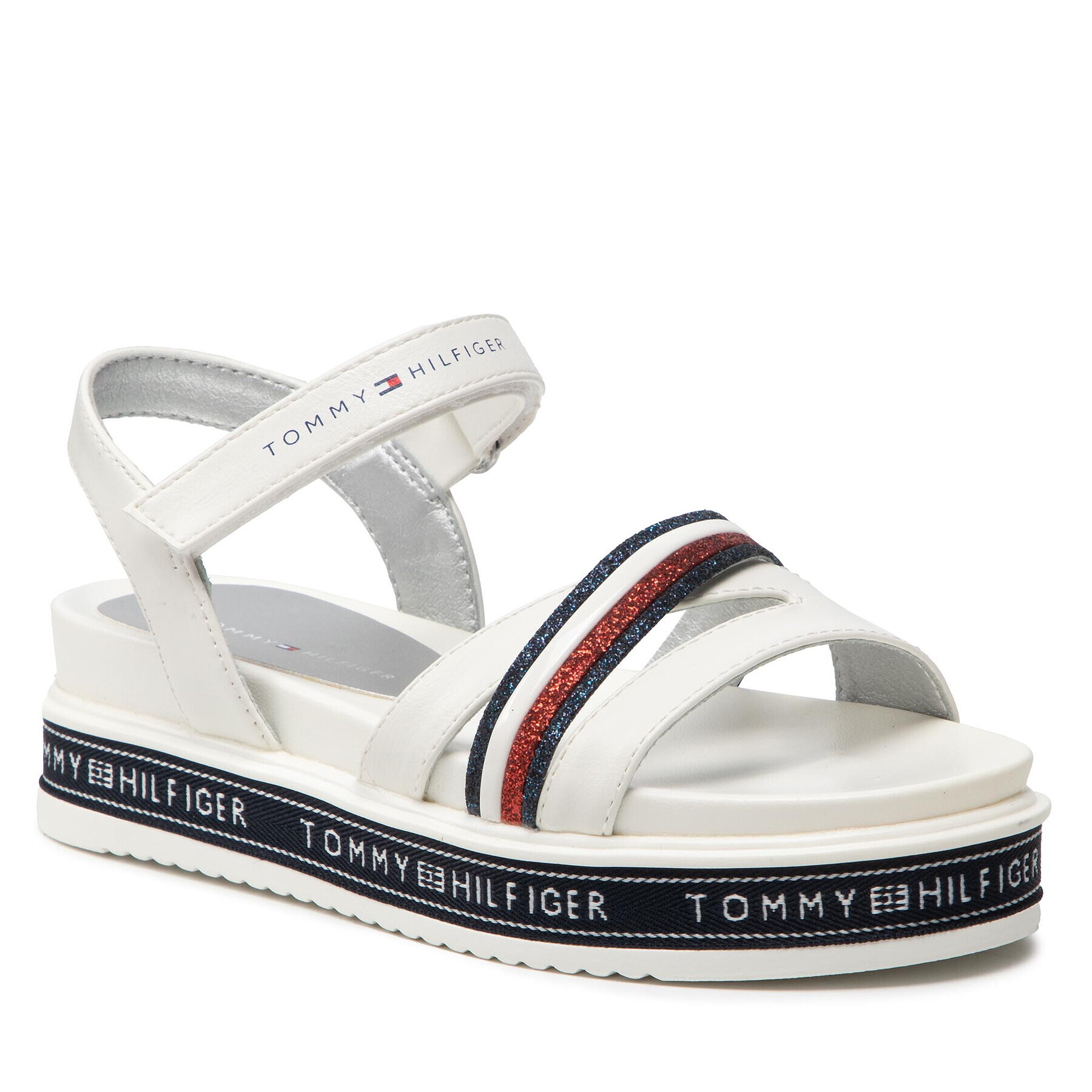 Tommy Hilfiger Szandál Platform Velcro Sandal T3A2-32176-0567 S Fehér - Pepit.hu