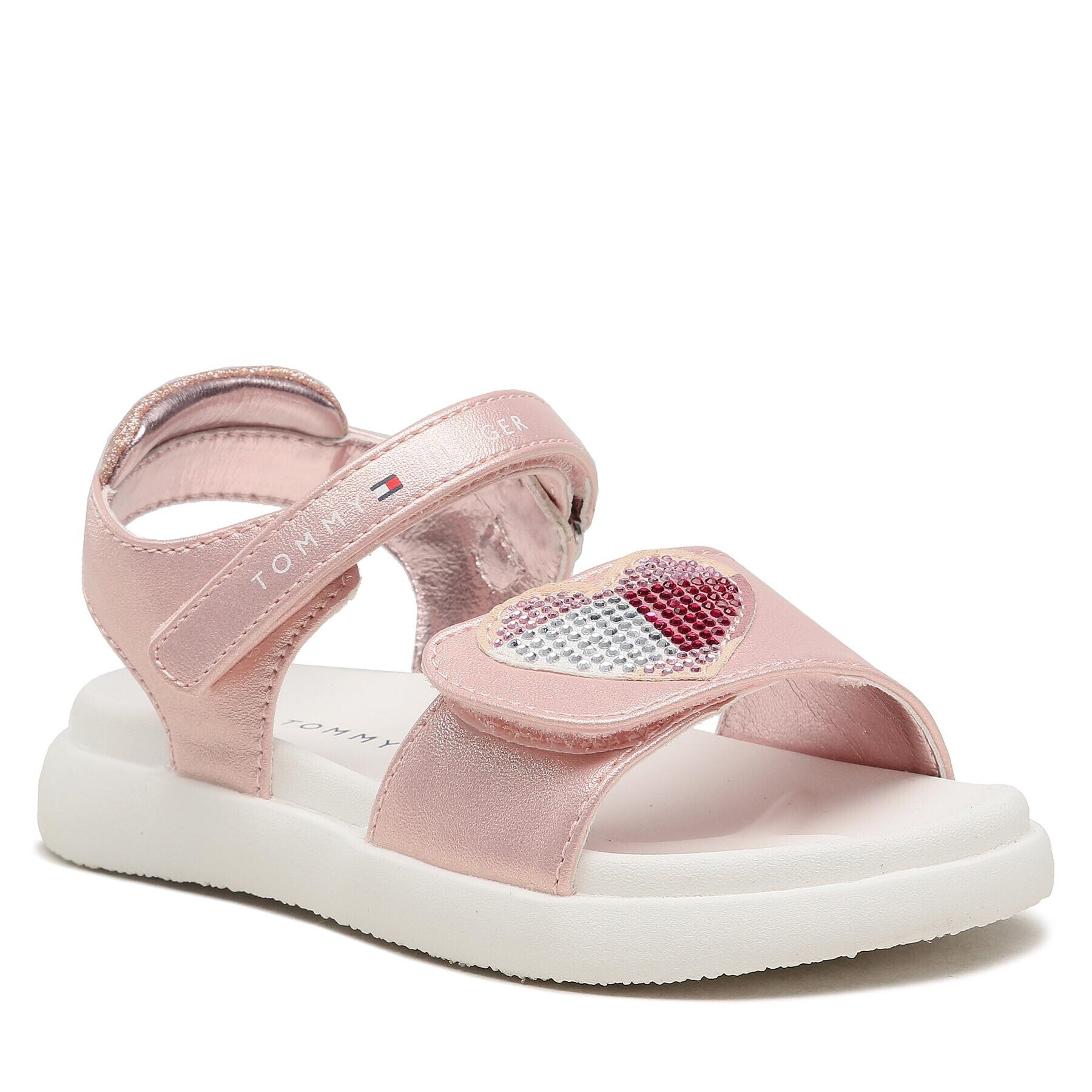 Tommy Hilfiger Szandál Strass Heart Velcro Sandal T1A2-32752-1367 S Rózsaszín - Pepit.hu