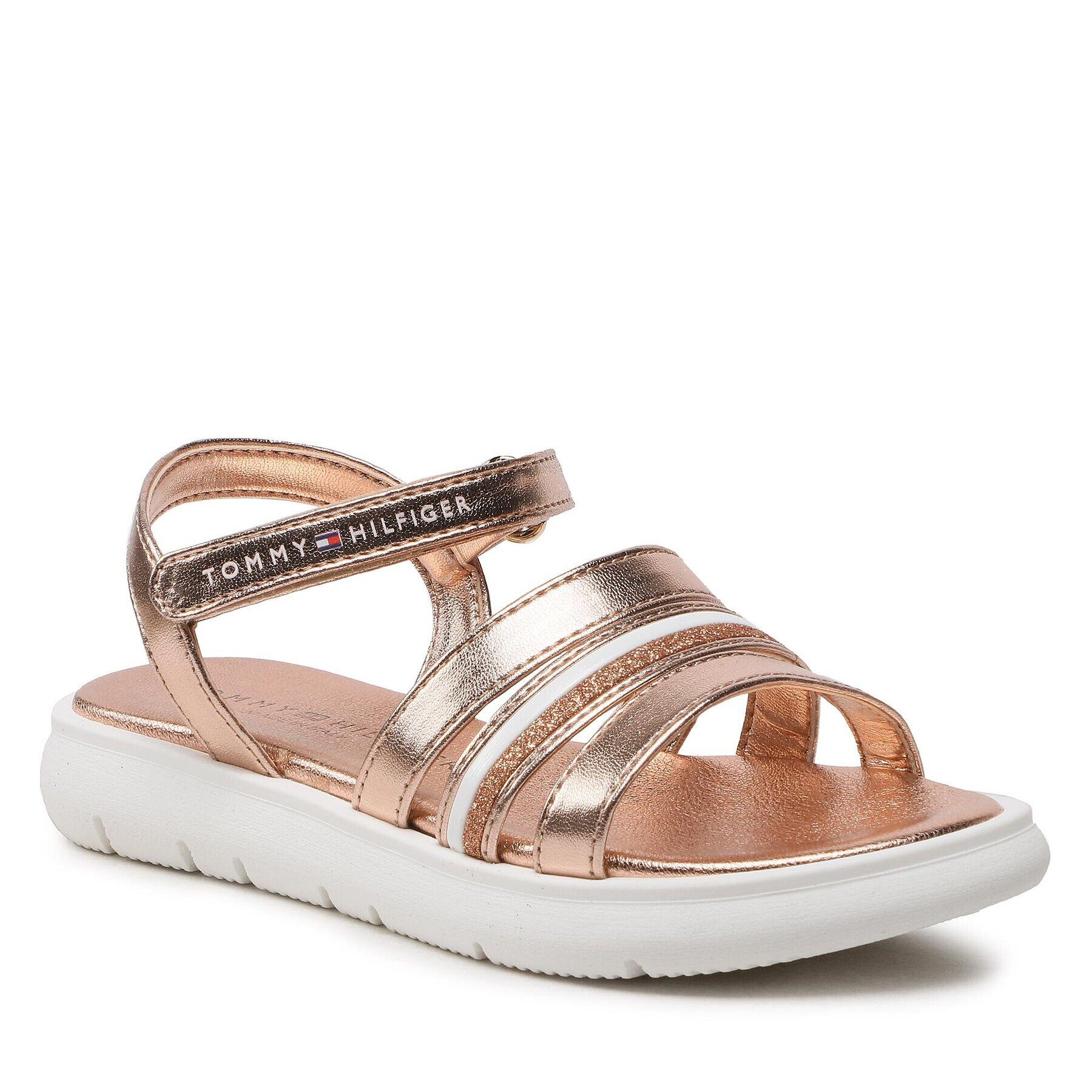 Tommy Hilfiger Szandál Stripes Velcro Sandal T4A2-32771-1372 M Arany - Pepit.hu