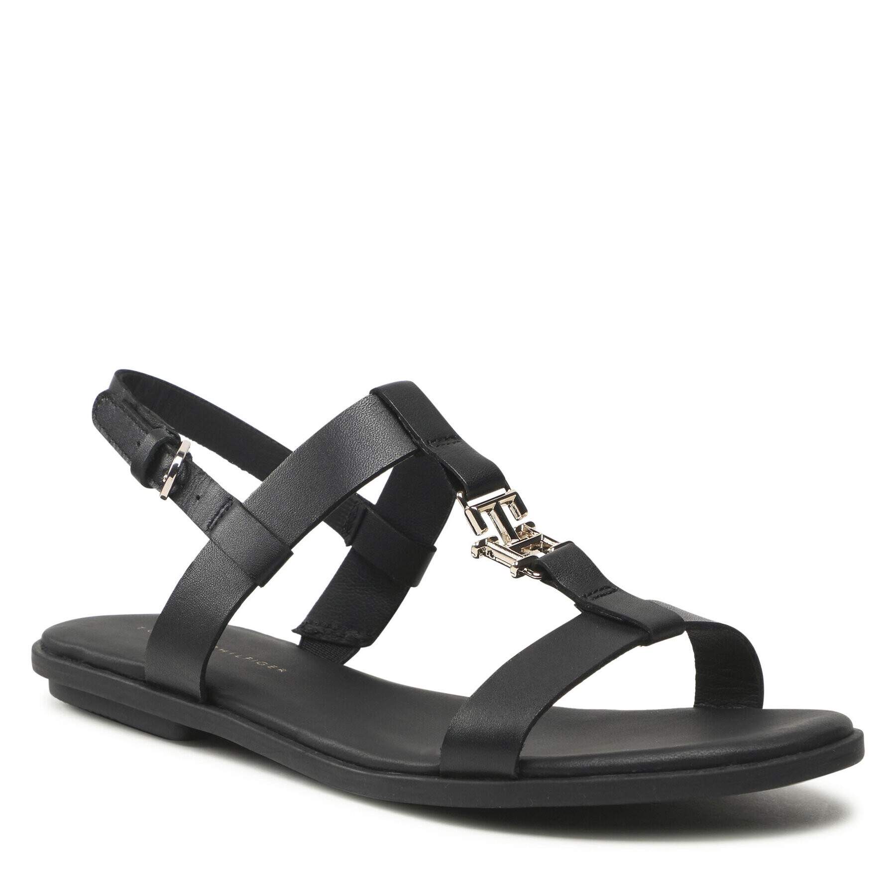 Tommy Hilfiger Szandál Th Flat Sandal FW0FW07068 Fekete - Pepit.hu