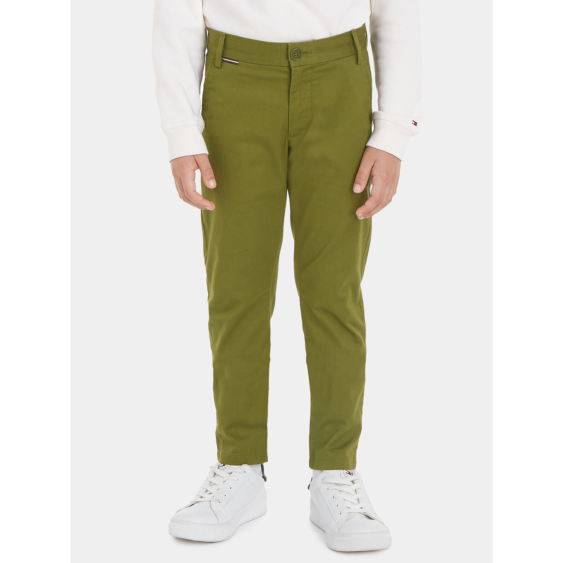 Tommy Hilfiger Szövet nadrág KB0KB08609 Zöld Slim Fit - Pepit.hu