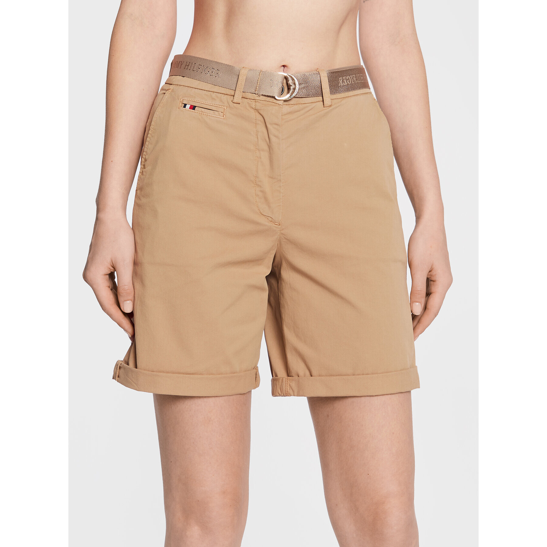 Tommy Hilfiger Szövet rövidnadrág Chino WW0WW36429 Bézs Regular Fit - Pepit.hu