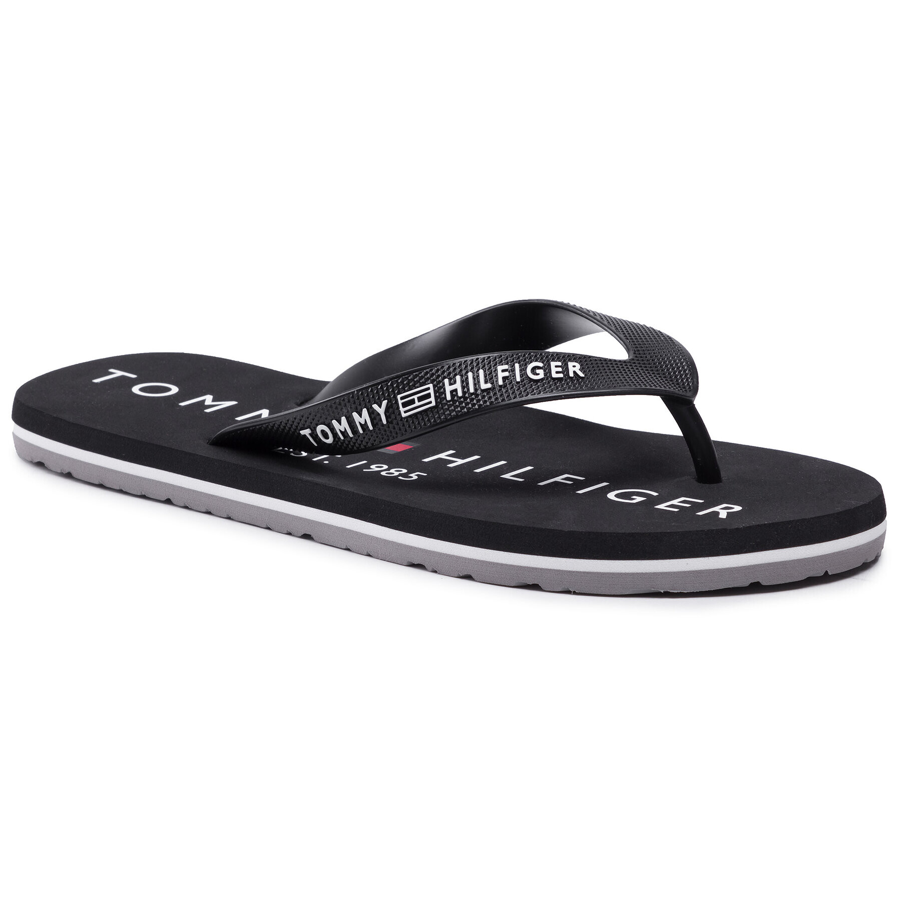 Tommy Hilfiger Tailored Flip-flops Hilfiger Print Beach Sandal FM0FM03382 Fekete - Pepit.hu