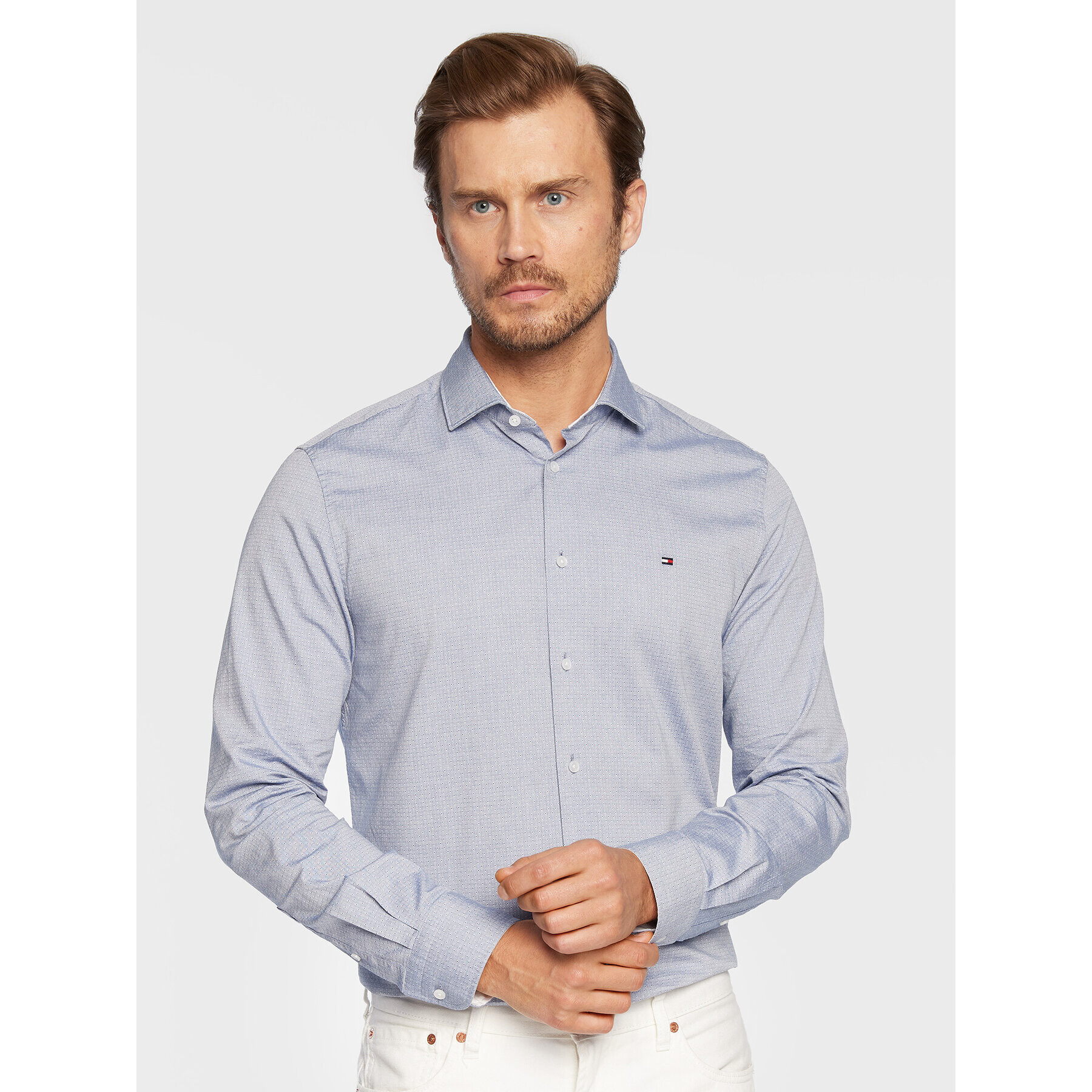 Tommy Hilfiger Tailored Ing Oxford Dobby MW0MW26019 Kék Slim Fit - Pepit.hu