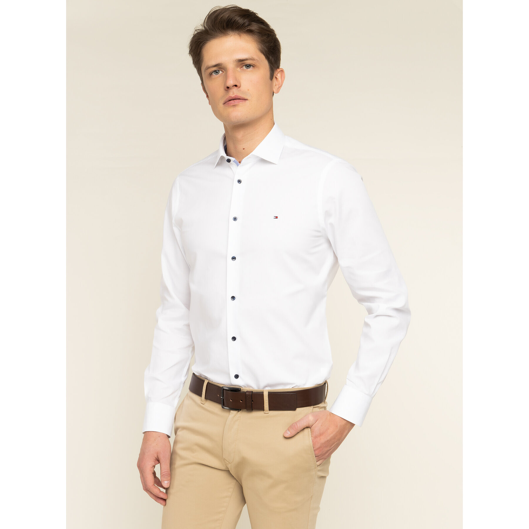 Tommy Hilfiger Tailored Ing Poplin Classic TT0TT06391 Fehér Slim Fit - Pepit.hu