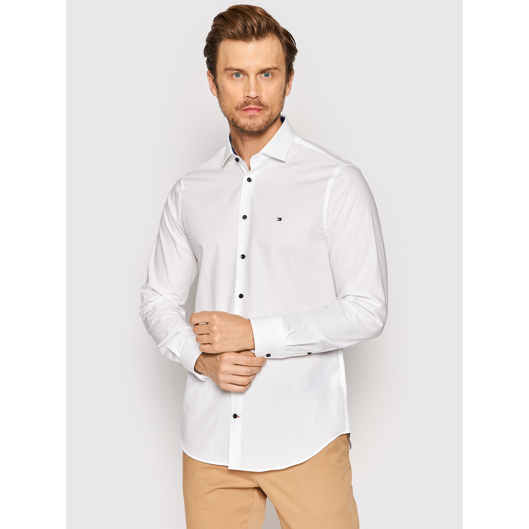 Tommy Hilfiger Tailored Ing Solid Poplin MW0MW23252 Fehér Slim Fit - Pepit.hu