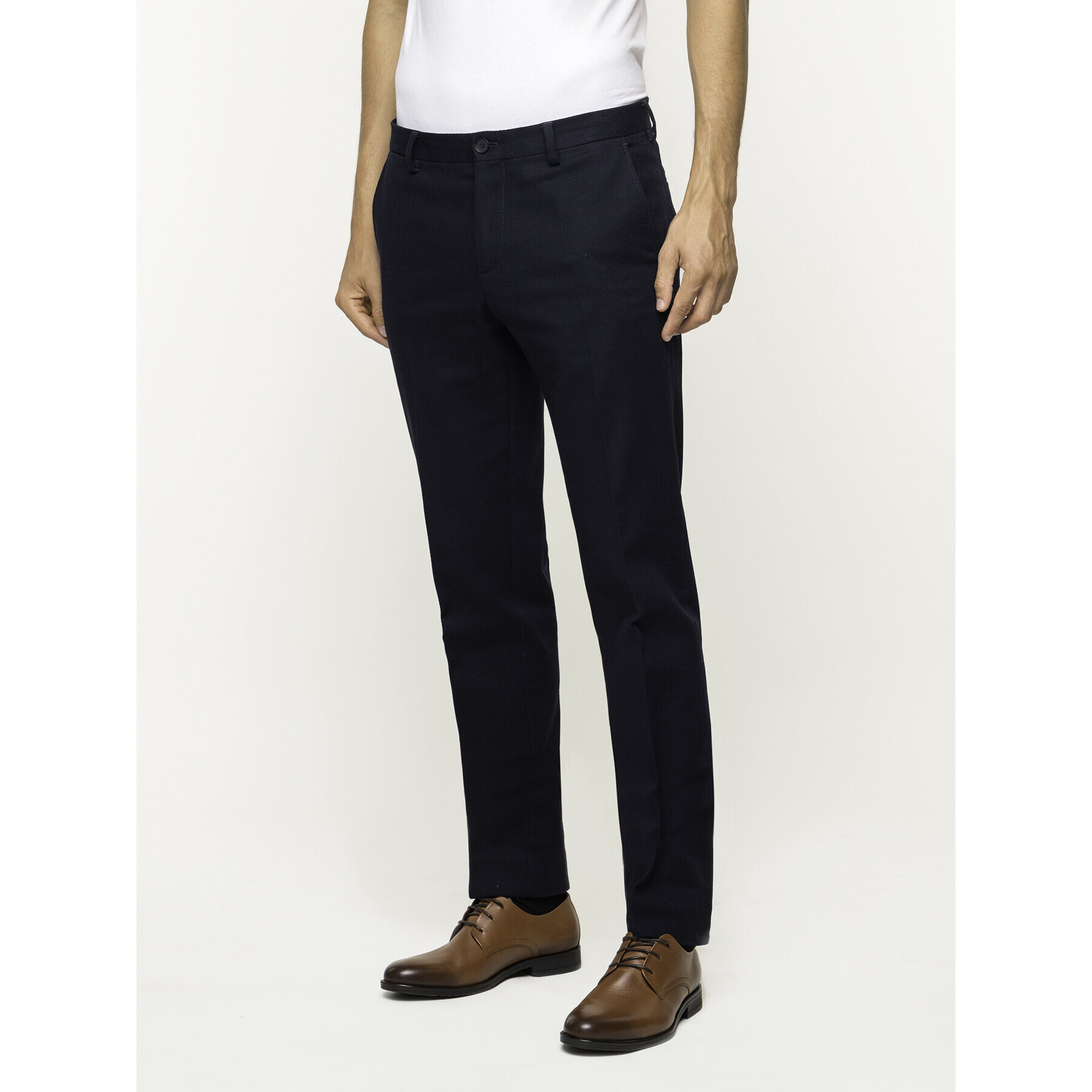 Tommy Hilfiger Tailored Szövet nadrág TT0TT05801 Sötétkék Slim Fit - Pepit.hu