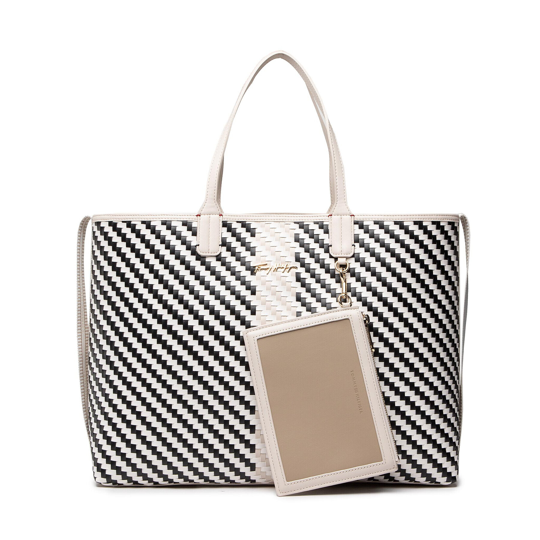 Tommy Hilfiger Táska Iconic Tommy Tote Woven AW0AW12320 Fekete - Pepit.hu