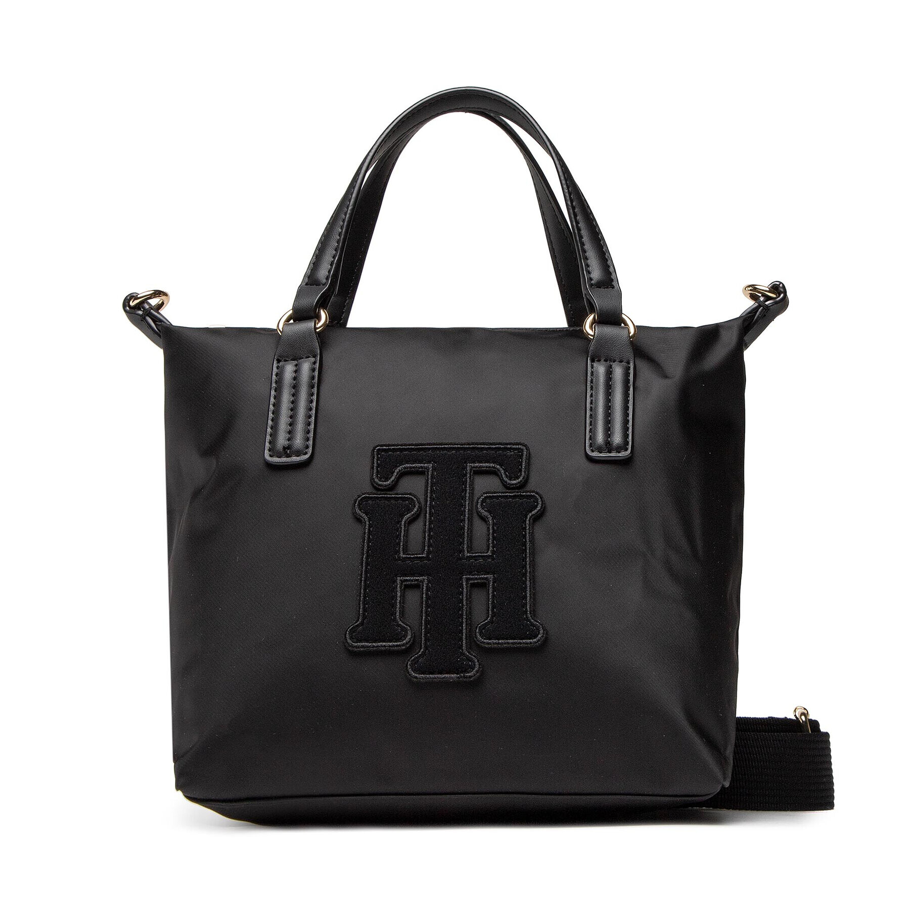 Tommy Hilfiger Táska Poppy Small Tote Applique AW0AW13174 Fekete - Pepit.hu