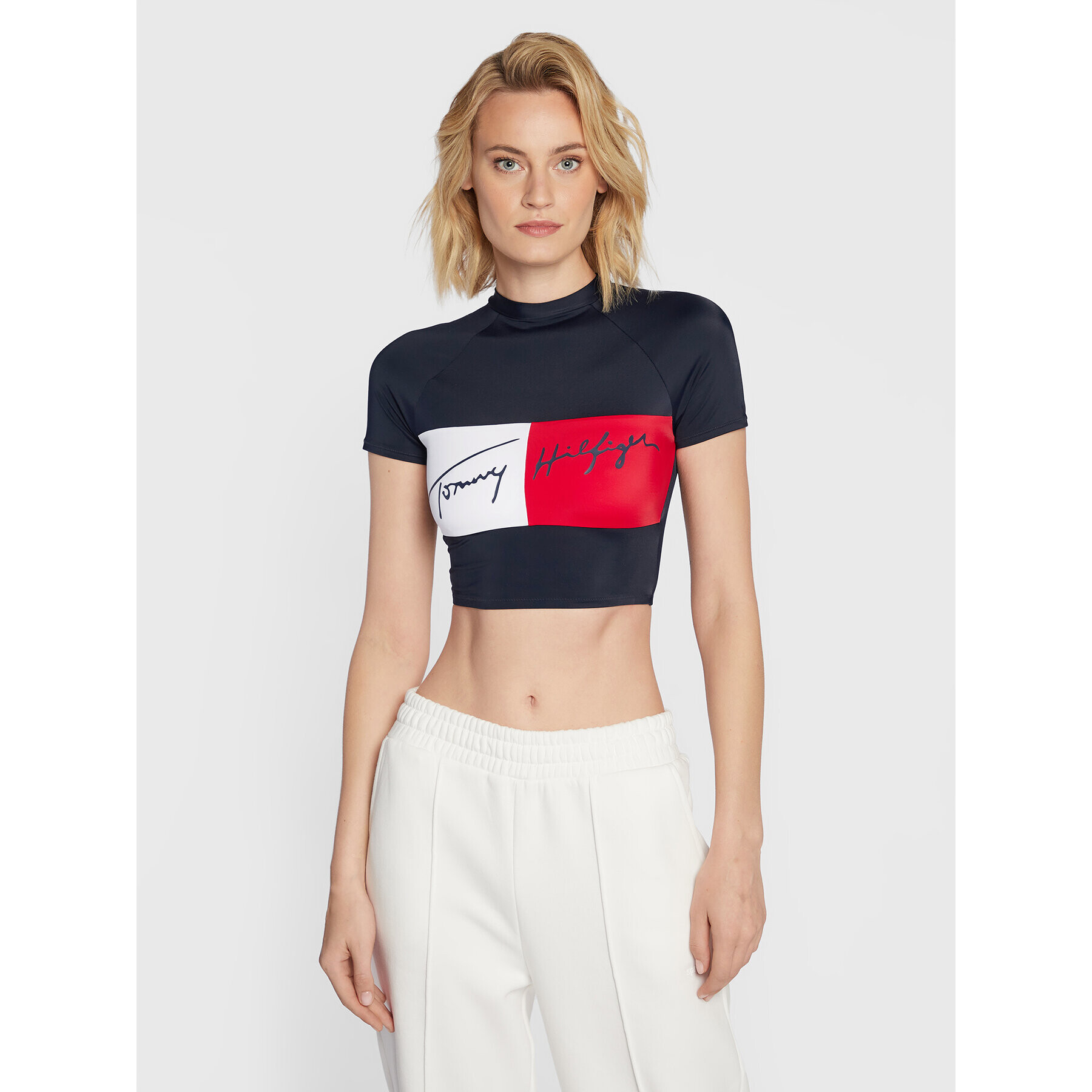 Tommy Hilfiger Technikai póló UW0UW03332 Sötétkék Slim Fit - Pepit.hu