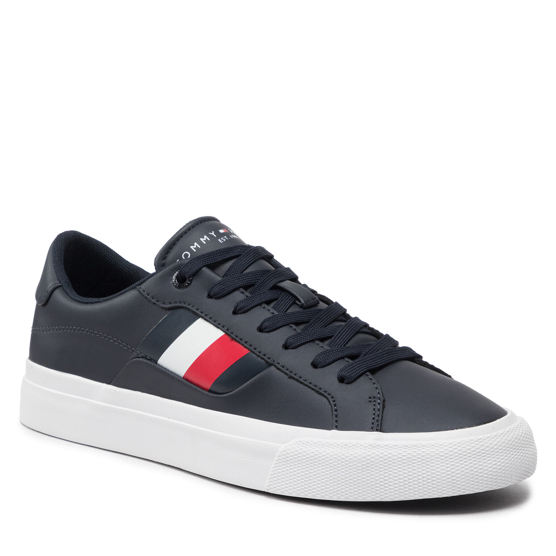 Tommy Hilfiger Teniszcipő Core Stripes Vulc Leather FM0FM04140 Sötétkék - Pepit.hu