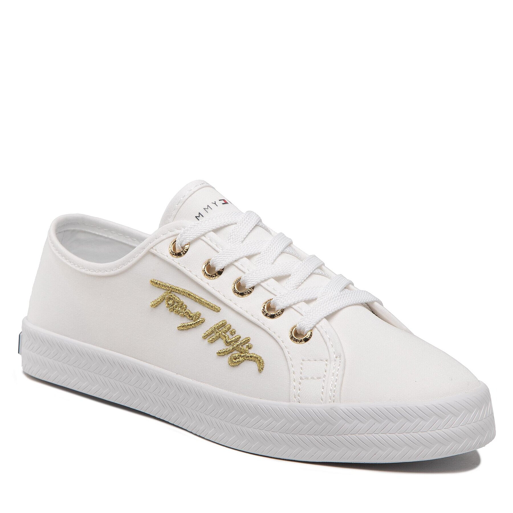 Tommy Hilfiger Teniszcipő Essential Gold Th Sneaker FW0FW06122 Fehér - Pepit.hu