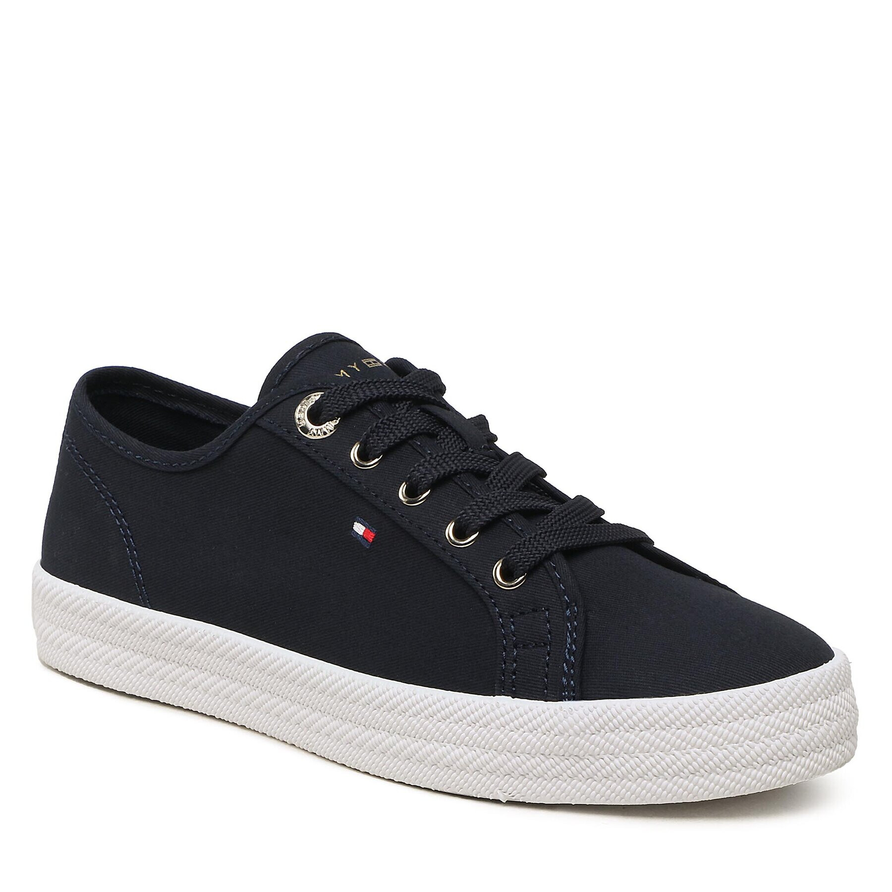 Tommy Hilfiger Teniszcipő Essential Vulcanized Sneaker FW0FW07119 Sötétkék - Pepit.hu