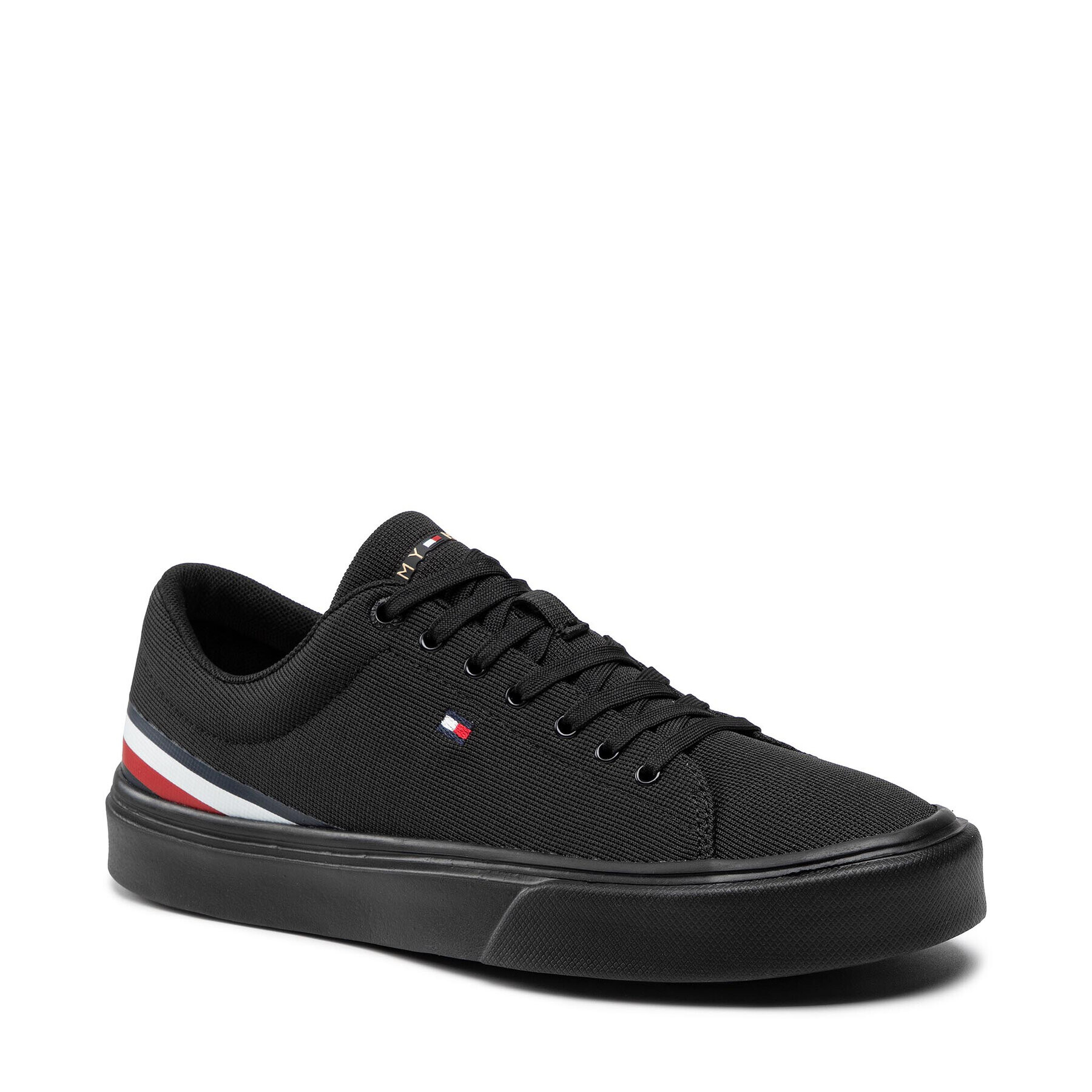 Tommy Hilfiger Teniszcipő Lightweight Stripes Sneaker FM0FM03612 Fekete - Pepit.hu