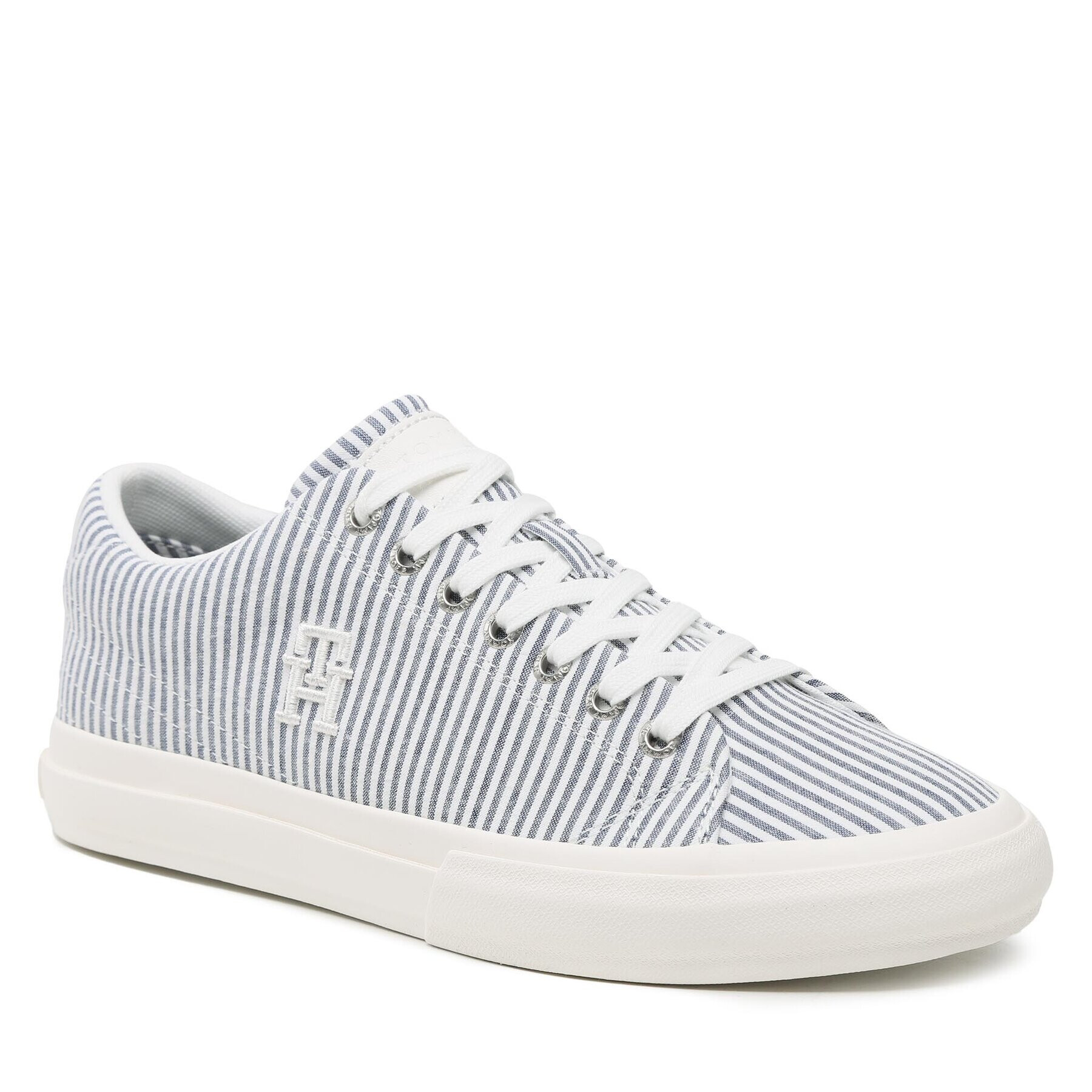 Tommy Hilfiger Teniszcipő Th Hi Vulc Street Low Seersucker FM0FM04540 Kék - Pepit.hu