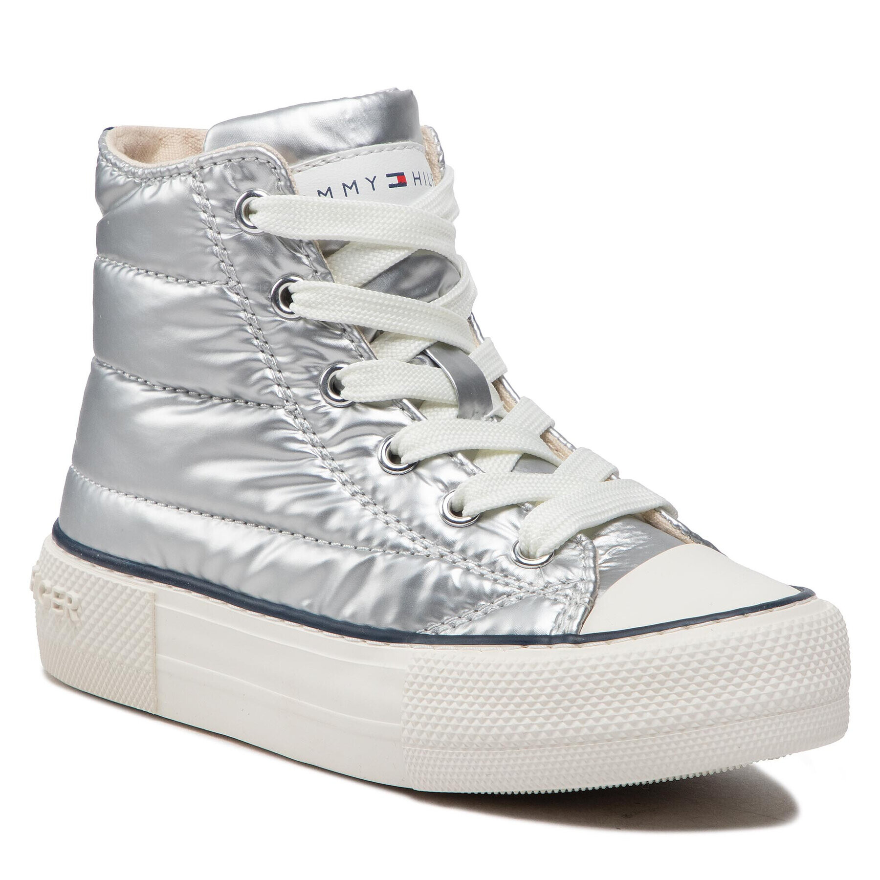 Tommy Hilfiger Tornacipő High Top Lace-Up Sneaker T3A9-32290-1437 M Ezüst - Pepit.hu