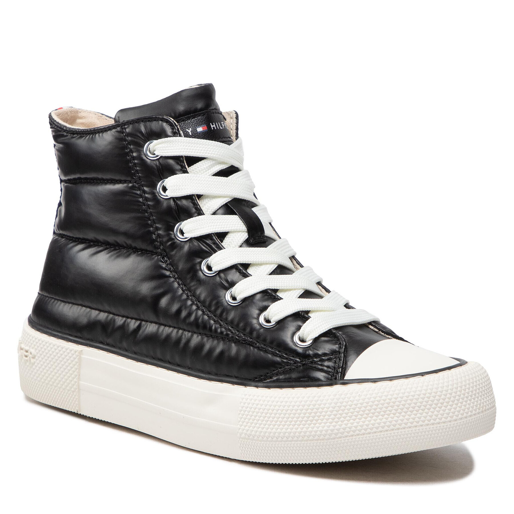 Tommy Hilfiger Tornacipő High Top Lace-Up Sneaker T3A9-32290-1437 S Fekete - Pepit.hu