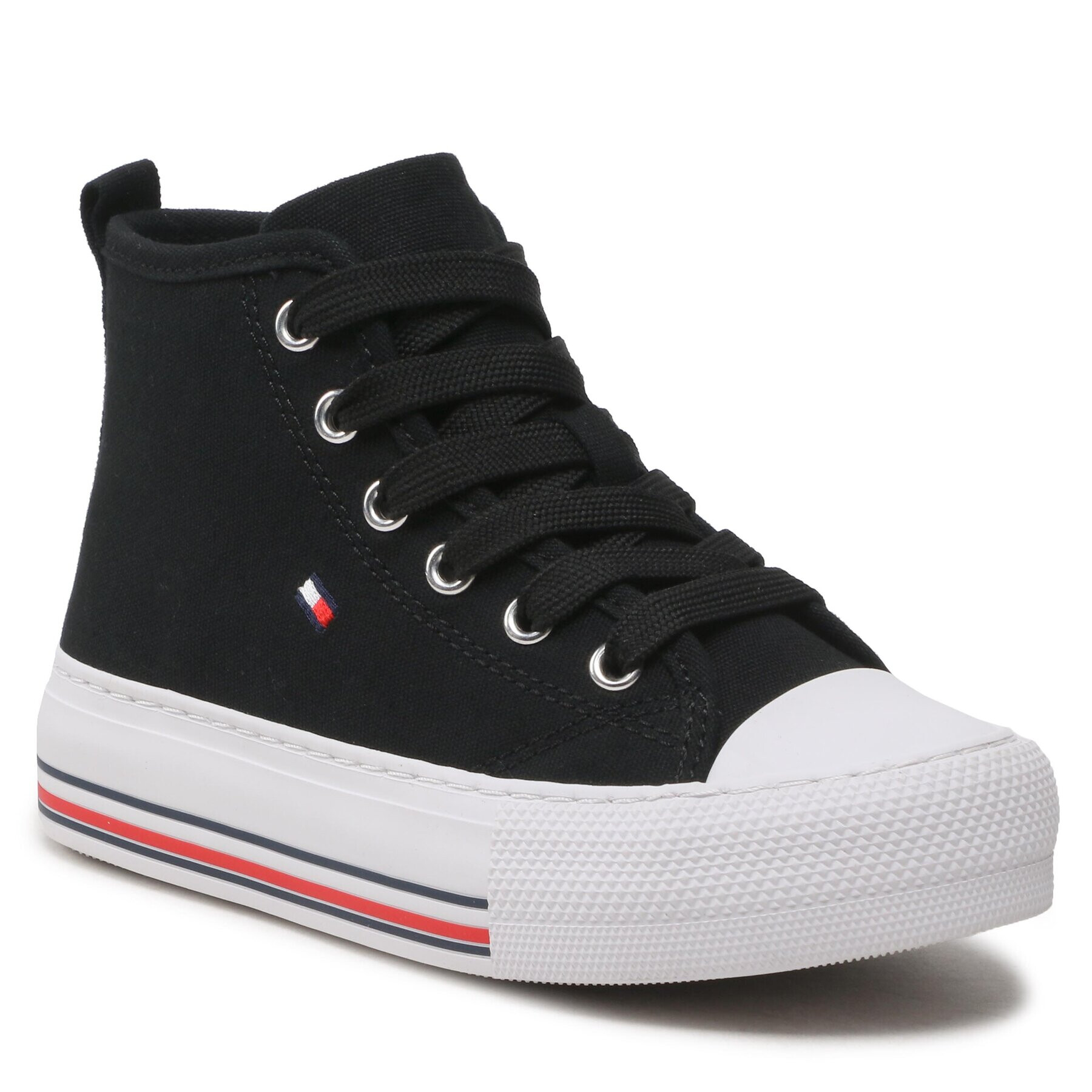 Tommy Hilfiger Tornacipő High Top Lace-Up Sneaker T3A9-32679-0890 M Fekete - Pepit.hu