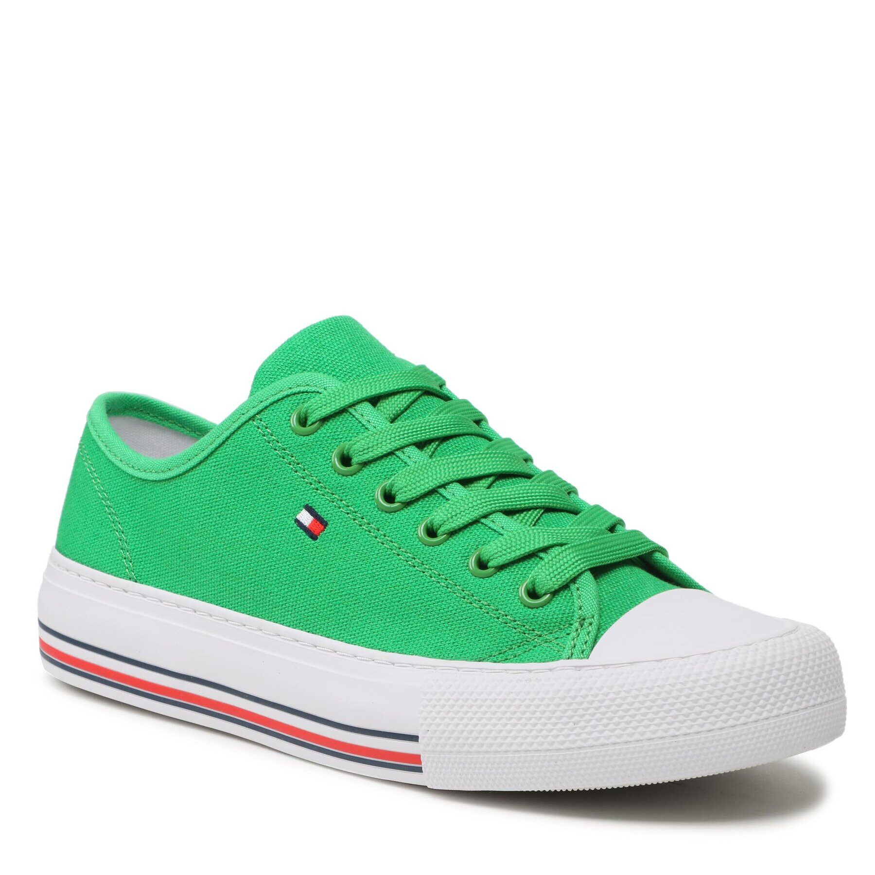 Tommy Hilfiger Tornacipő Low Cut Lace-Up Sneaker T3A9-32677-0890 Zöld - Pepit.hu