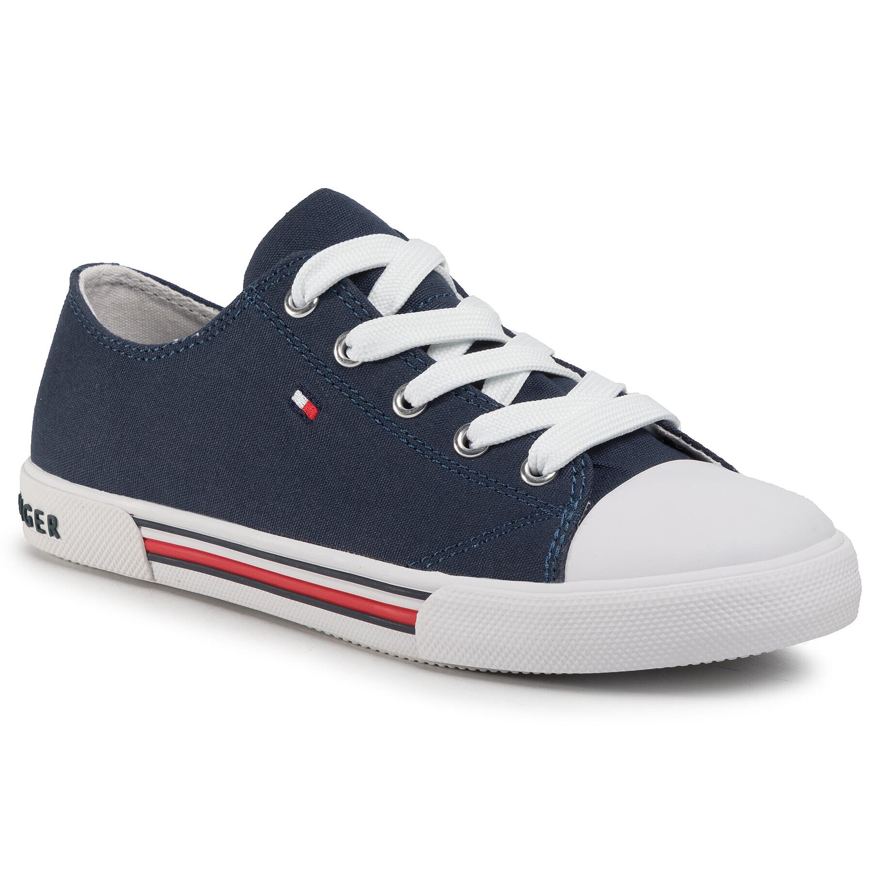 Tommy Hilfiger Tornacipő Low Cut Lace-Up Sneaker T3X4-30692-0890 S Sötétkék - Pepit.hu