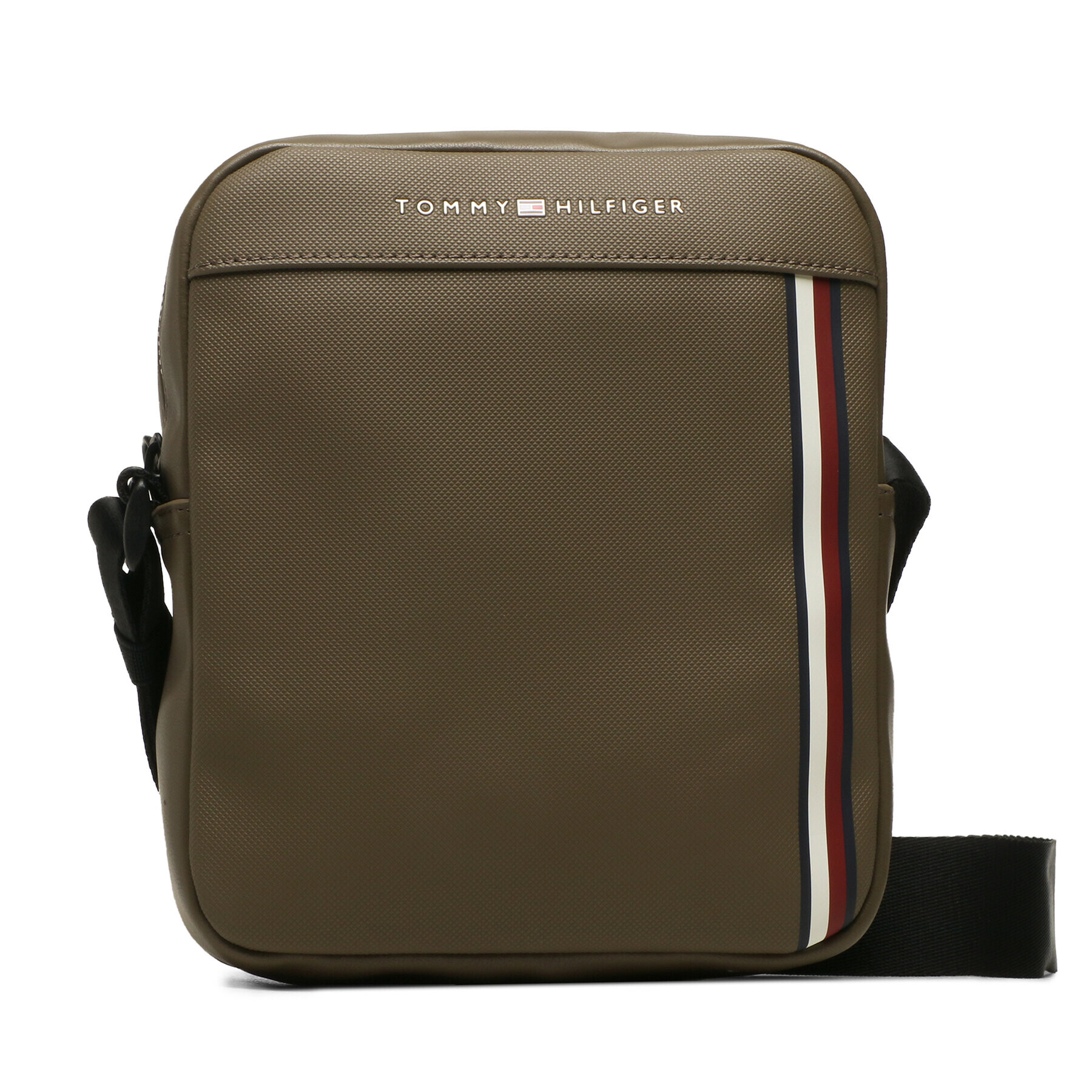 Tommy Hilfiger Válltáska Th Pique Pu Mini Reporter AM0AM11312 Khaki - Pepit.hu