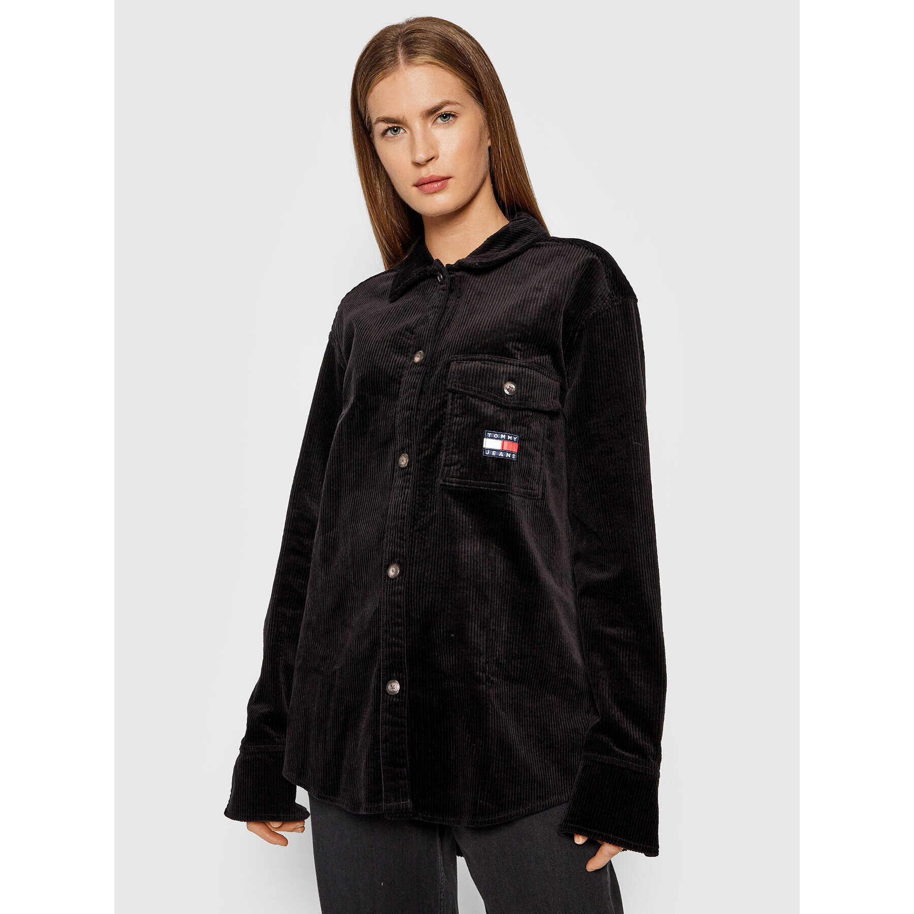 Tommy Jeans Átmeneti kabát Cord DW0DW08911 Fekete Oversize - Pepit.hu