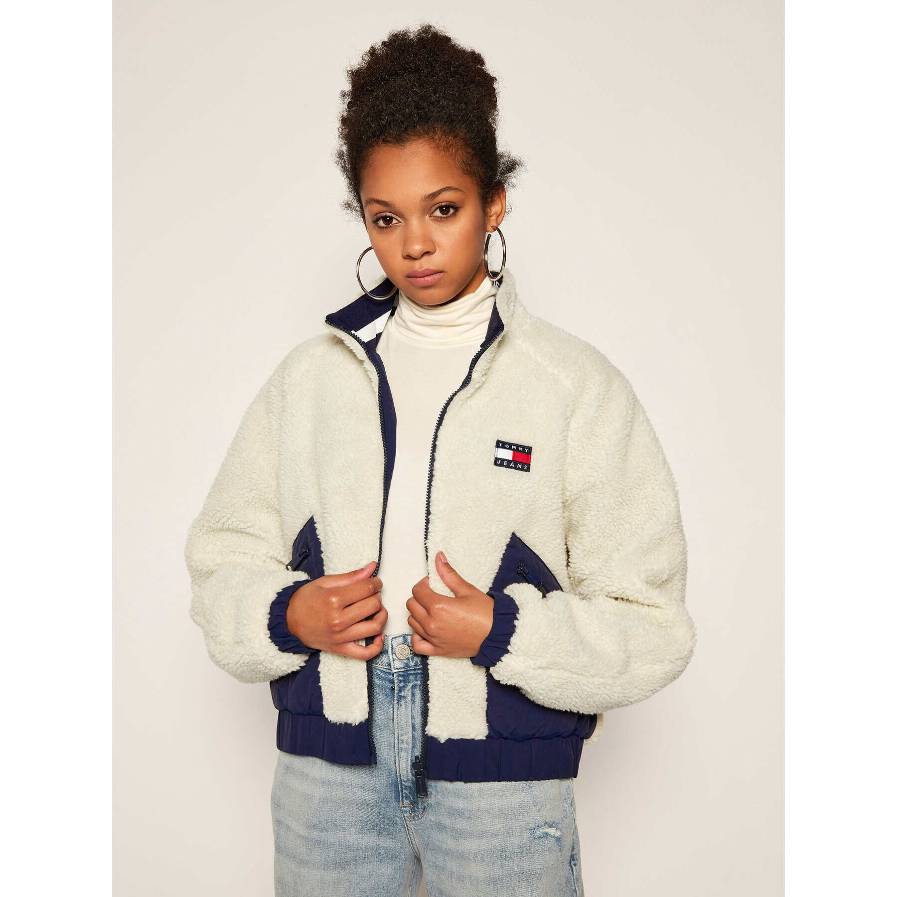 Tommy Jeans Átmeneti kabát Sherpa DW0DW08847 Bézs Regular Fit - Pepit.hu