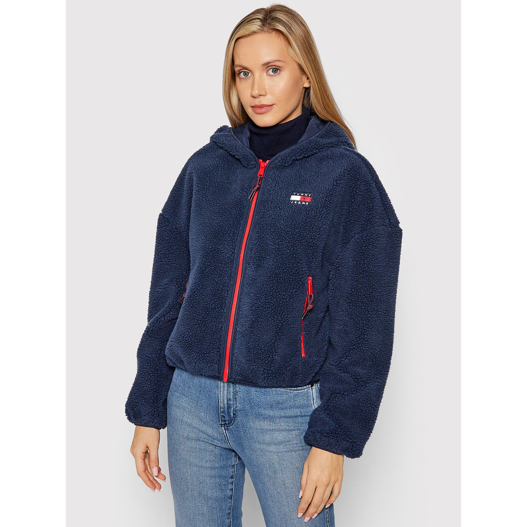 Tommy Jeans Átmeneti kabát Tjw Sherpa DW0DW11093 Sötétkék Relaxed Fit - Pepit.hu