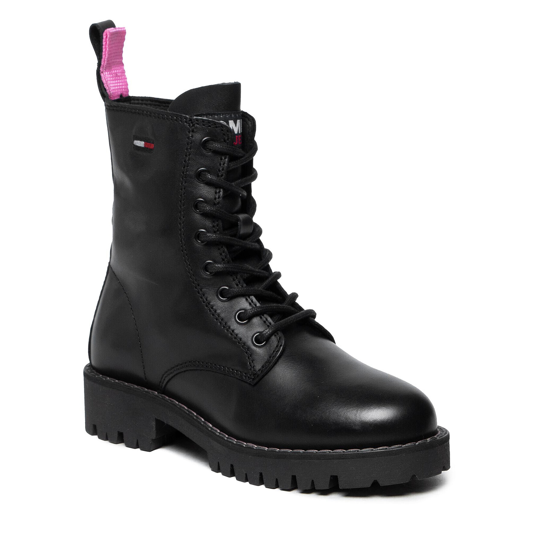 Tommy Jeans Bakancs Leather Lace Up Boot EN0EN01543 Fekete - Pepit.hu