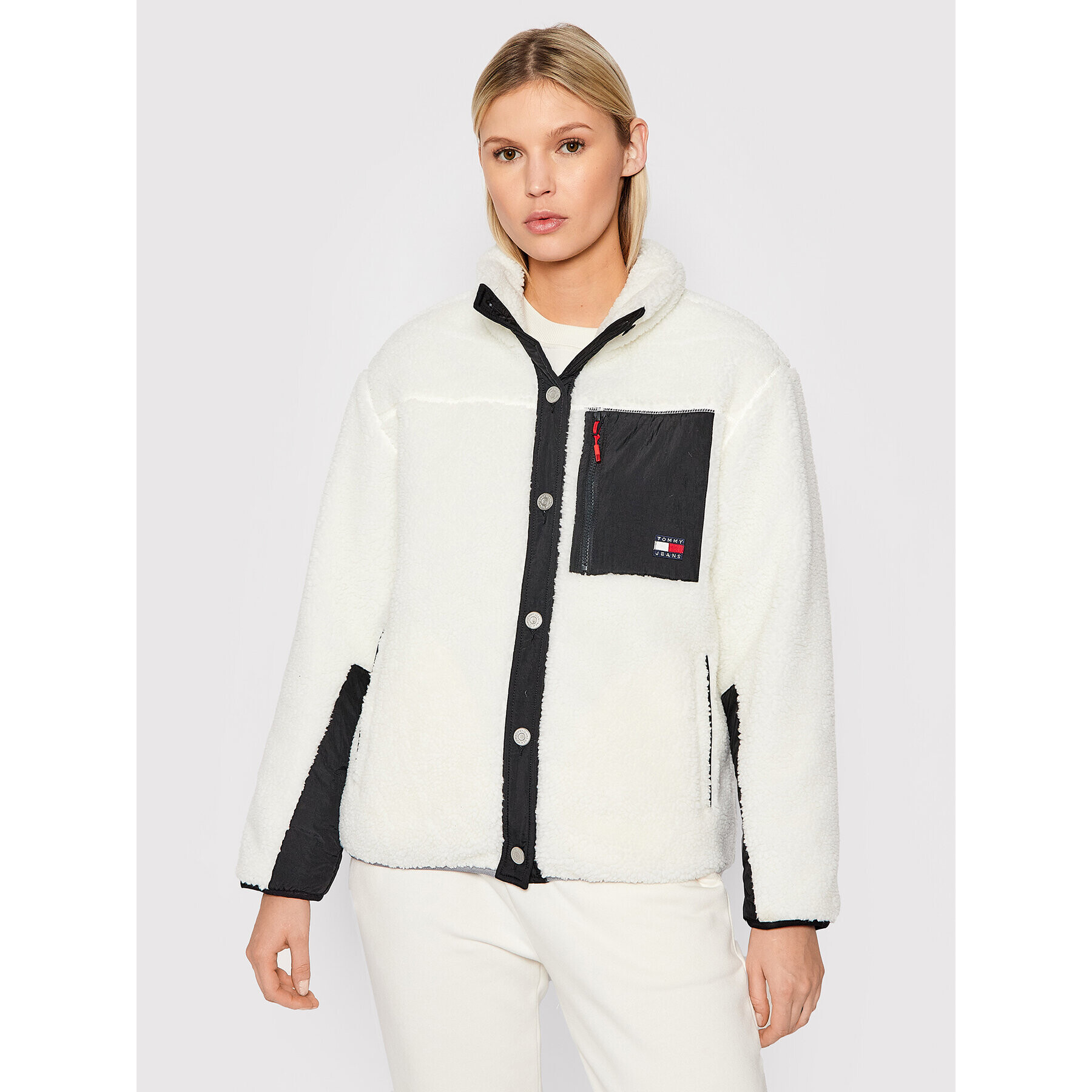 Tommy Jeans Báránybőr kabát Abo Tjw Sherpa DW0DW12133 Bézs Oversize - Pepit.hu