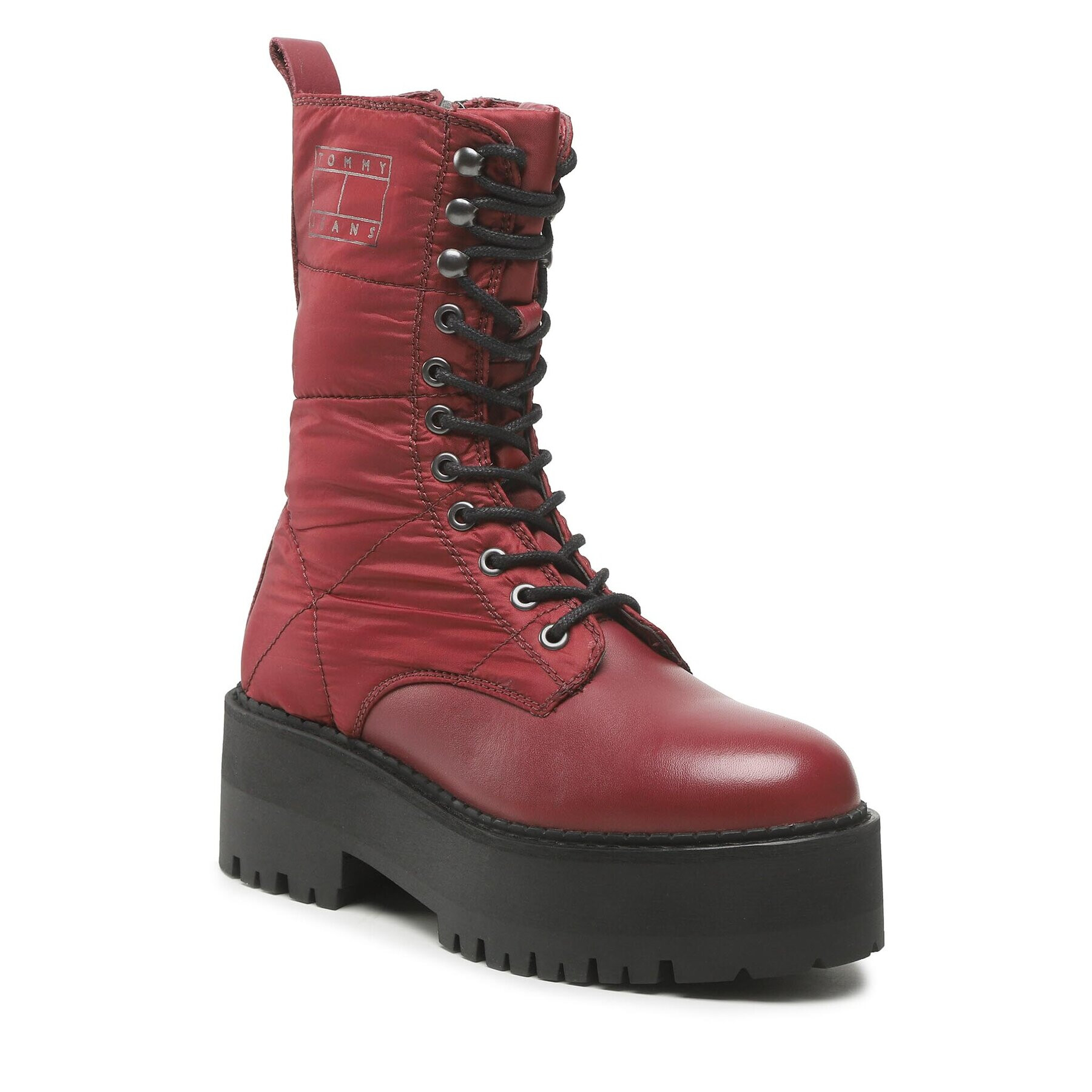 Tommy Jeans Bokacsizma Flatform Padded Boot EN0EN02006 Bordó - Pepit.hu