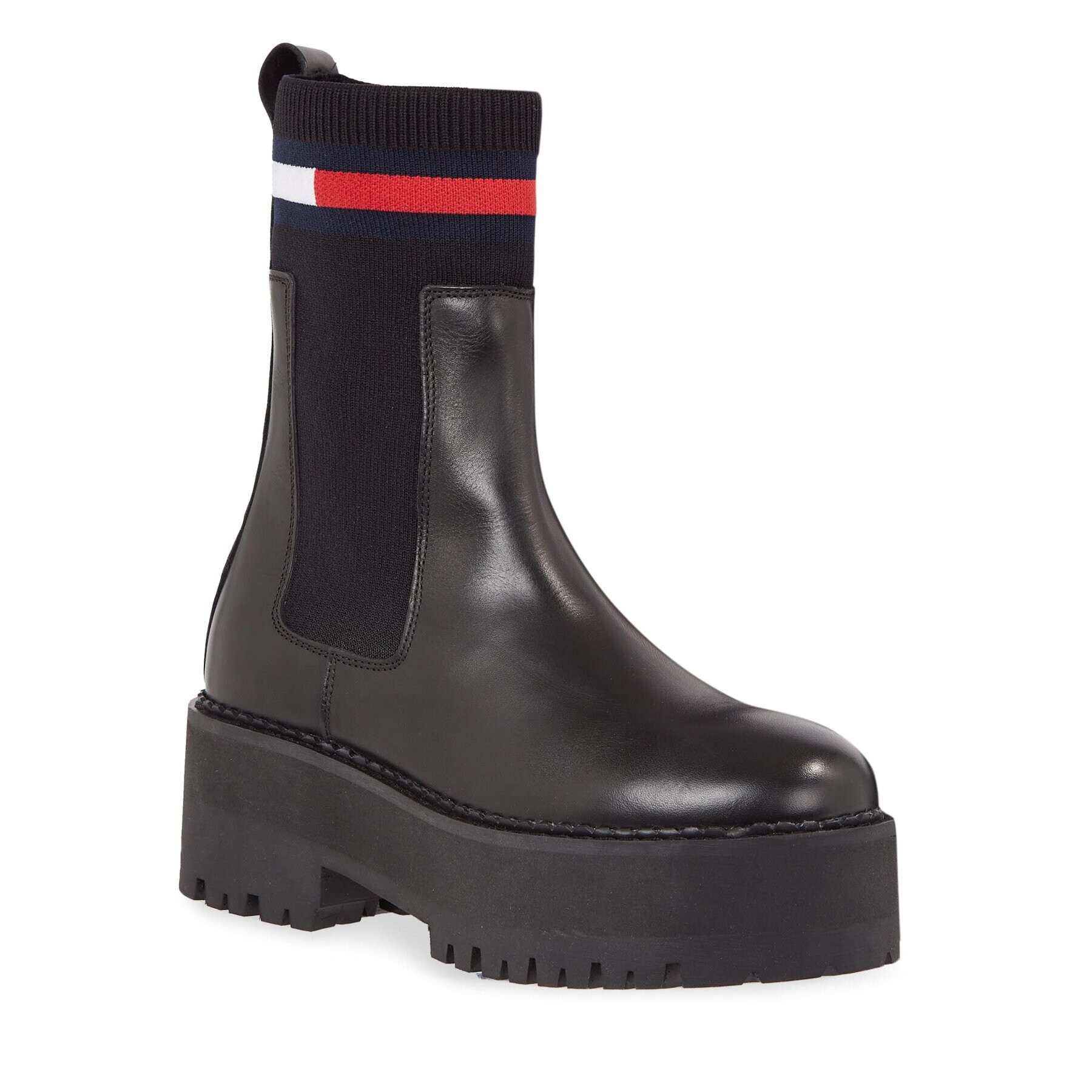 Tommy Jeans Bokacsizma Tjw Flatform Chelsea Sock EN0EN02301 Fekete - Pepit.hu