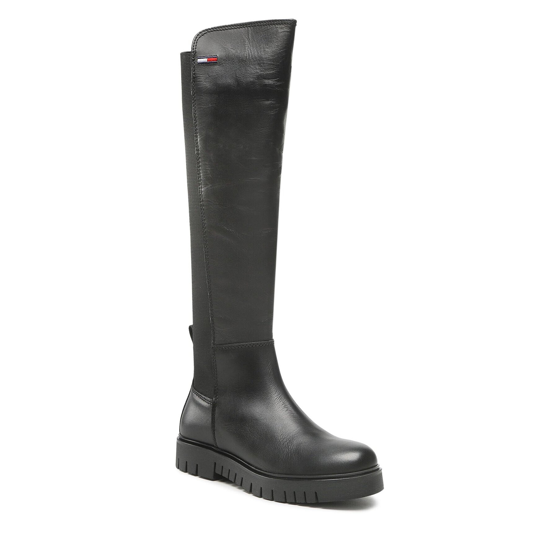 Tommy Jeans Csizma Long Leather Boot EN0EN01993 Fekete - Pepit.hu