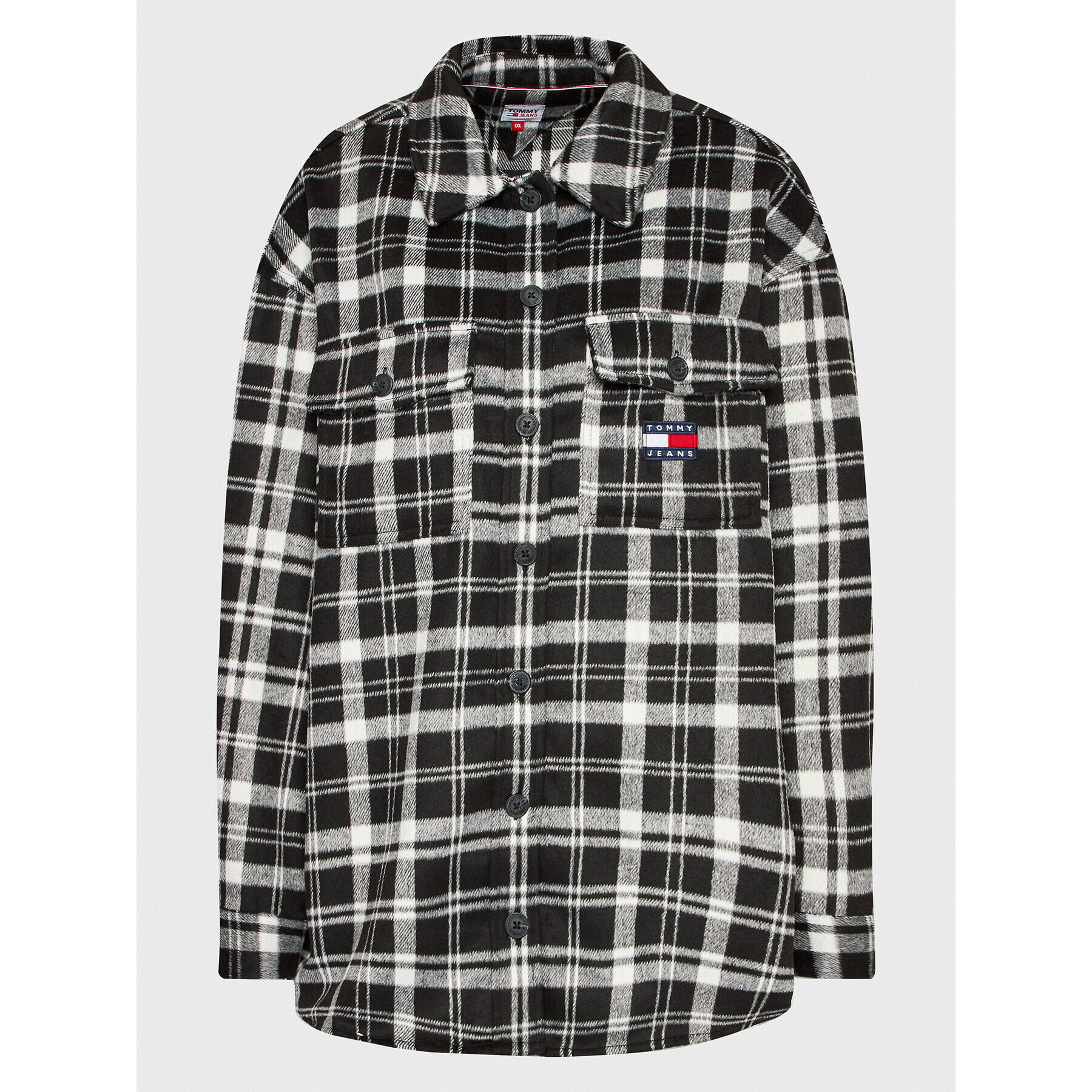 Tommy Jeans Curve Ing Check DW0DW15123 Fekete Relaxed Fit - Pepit.hu