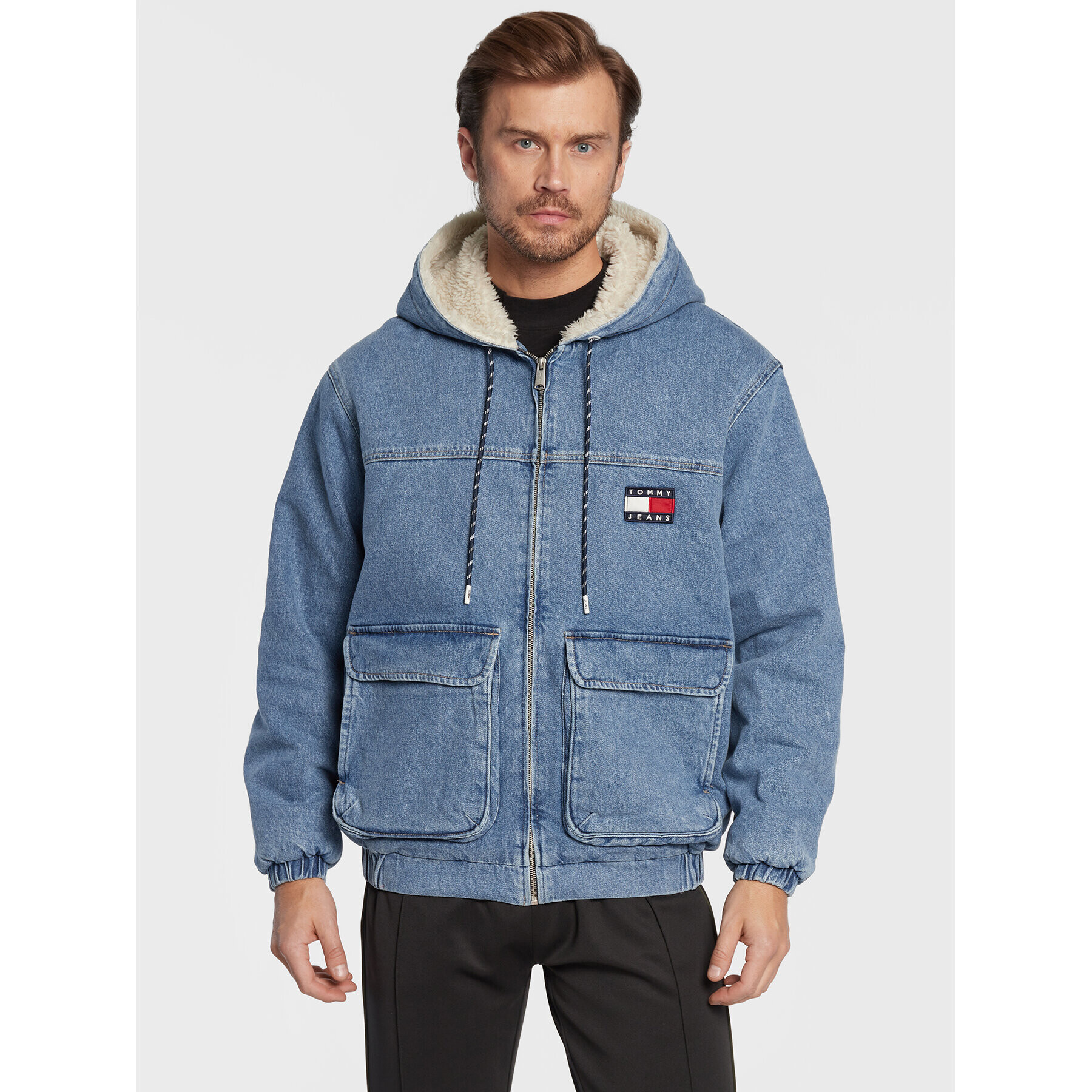 Tommy Jeans Farmer kabát Sherpa DM0DM14867 Kék Regular Fit - Pepit.hu