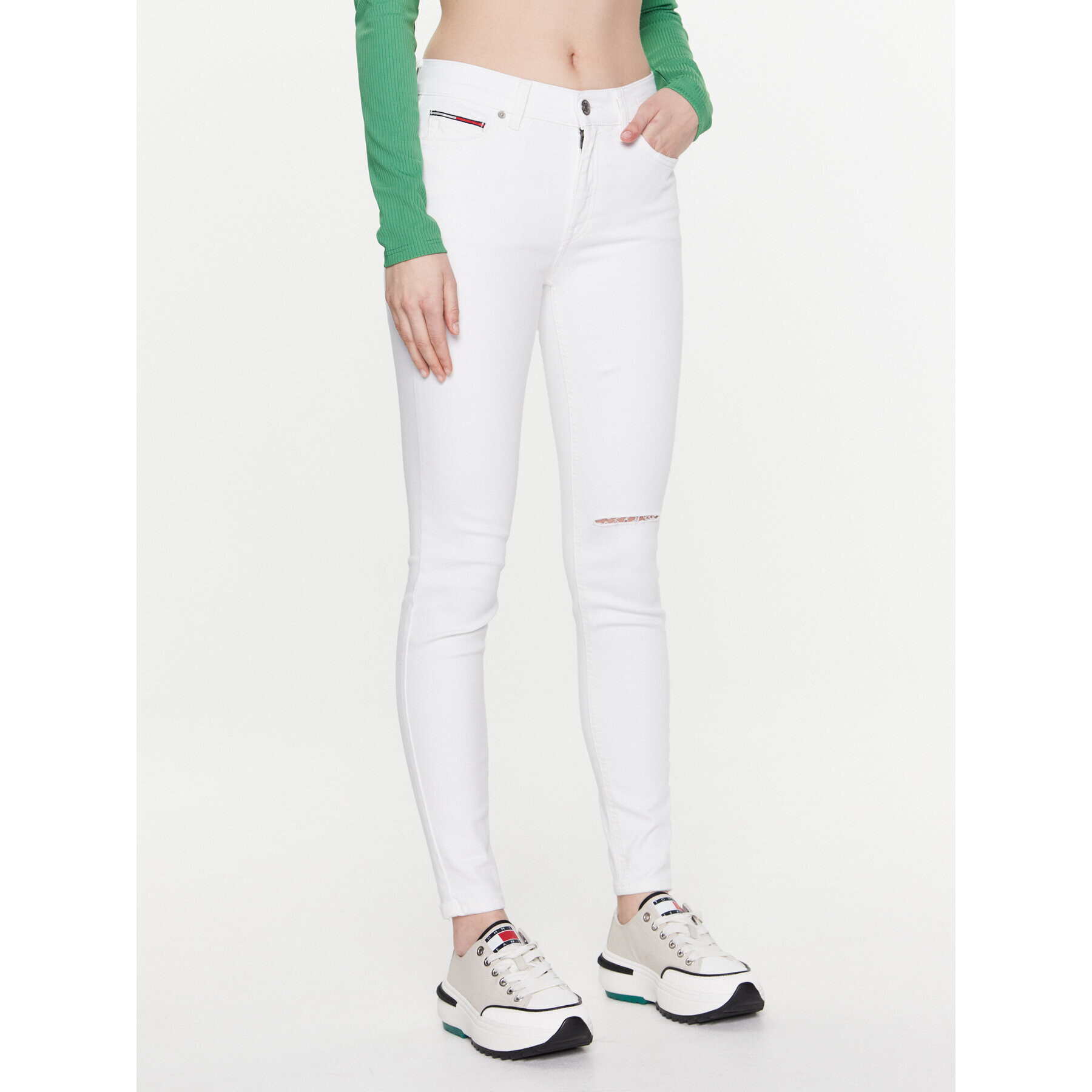 Tommy Jeans Farmer Nora DW0DW15486 Fehér Skinny Fit - Pepit.hu