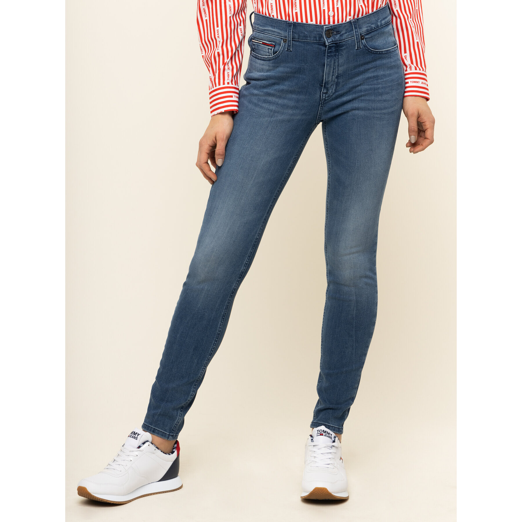 Tommy Jeans Farmer Nora Mid Rise DW0DW07513 Kék Skinny Fit - Pepit.hu