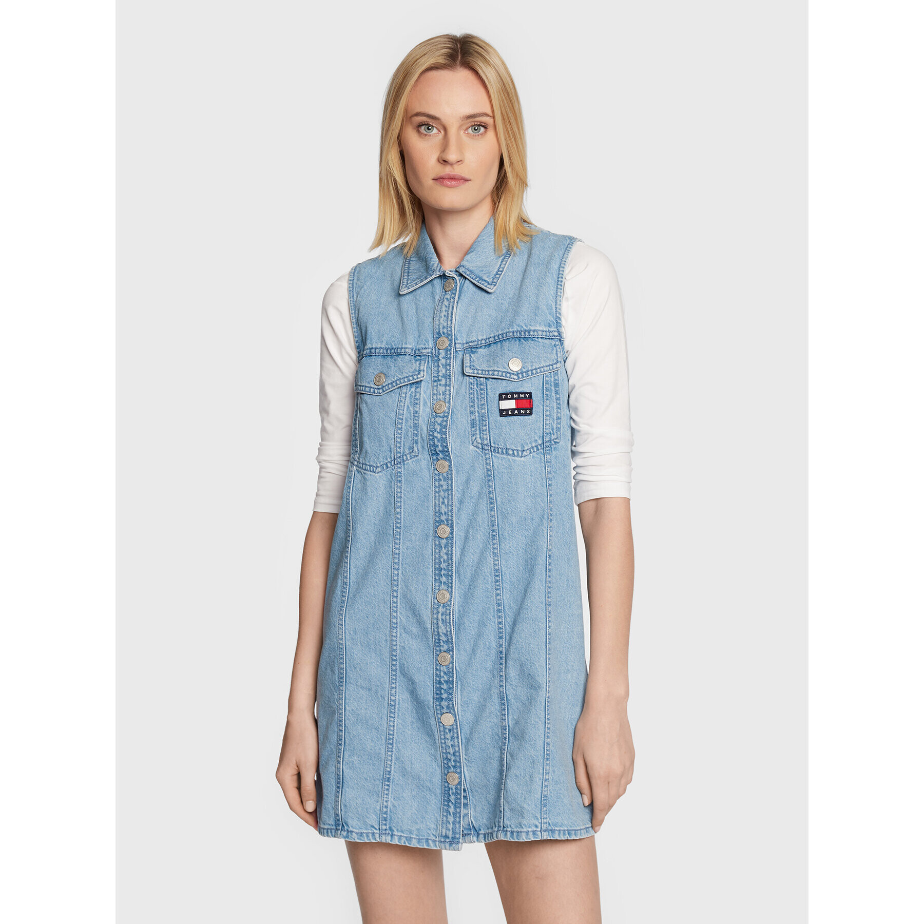 Tommy Jeans Farmer ruha Badge DW0DW13600 Kék Regular Fit - Pepit.hu