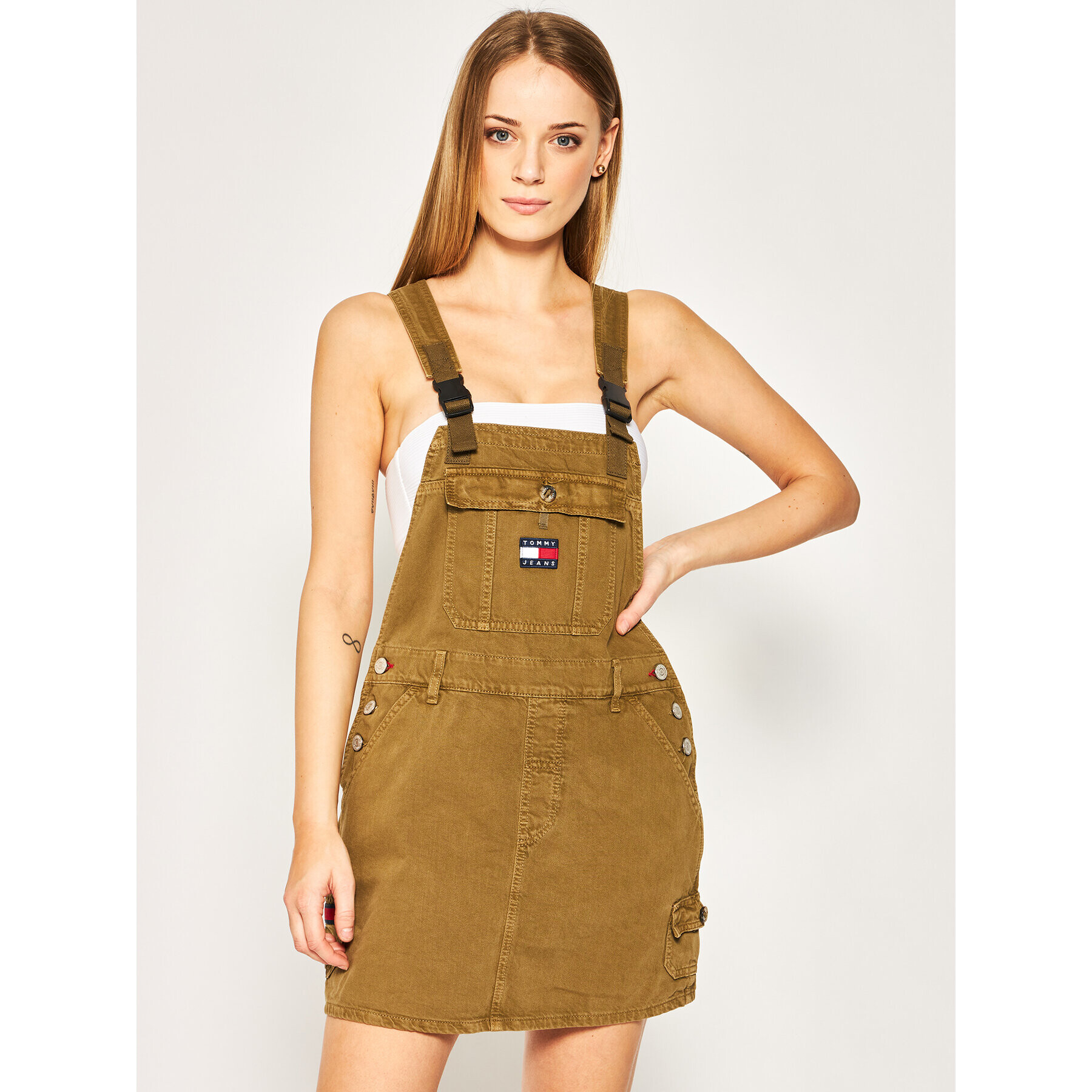 Tommy Jeans Farmer ruha Dungaree DW0DW08137 Zöld Regular Fit - Pepit.hu