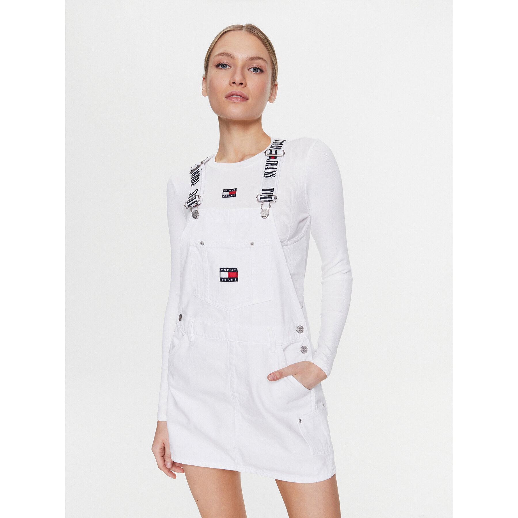 Tommy Jeans Farmer ruha Dungaree DW0DW15632 Fehér Regular Fit - Pepit.hu